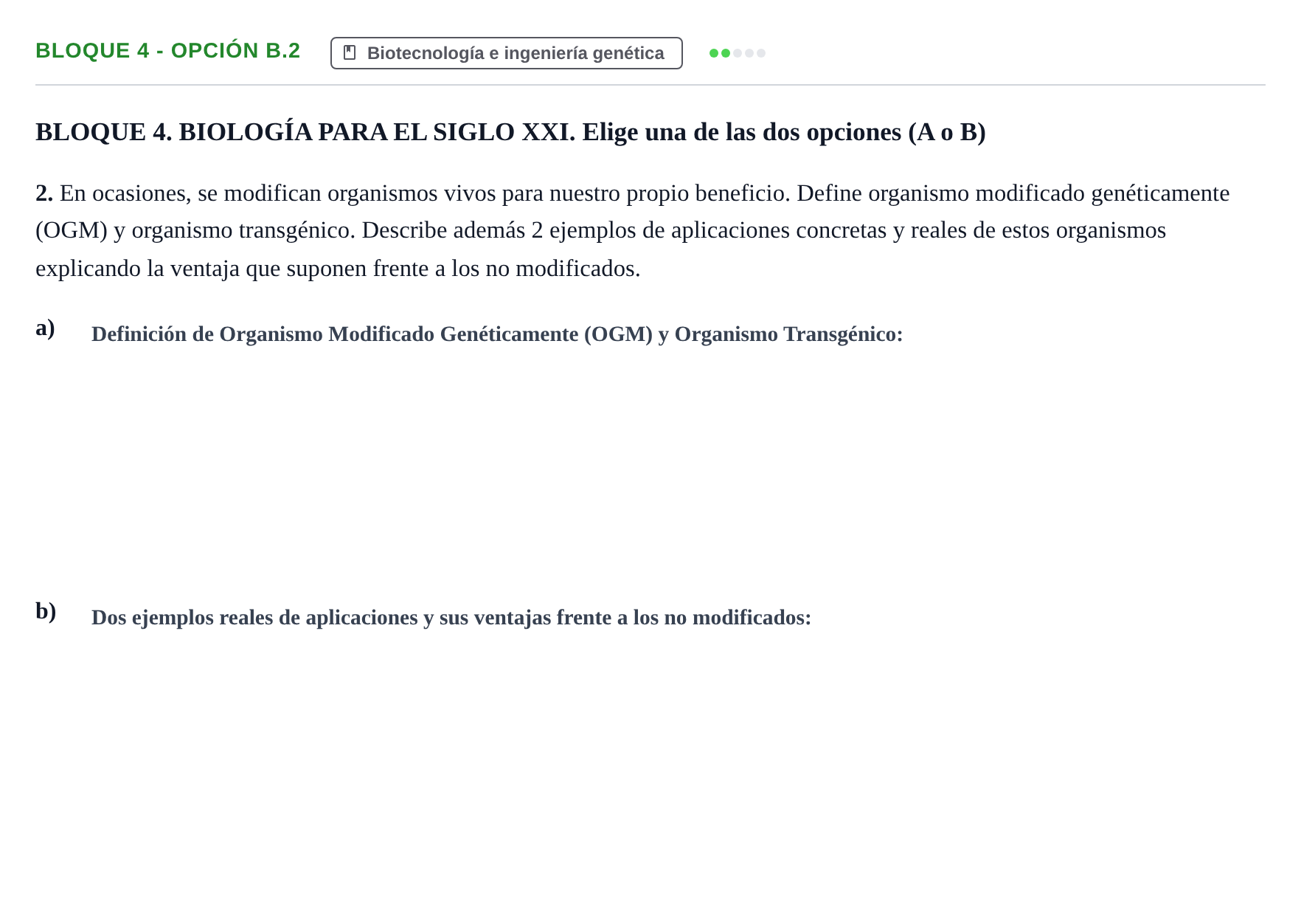 Enunciado: Bloque 4 - Opción B.2 · Ciencias Generales PAU Navarra Ordinaria 2026