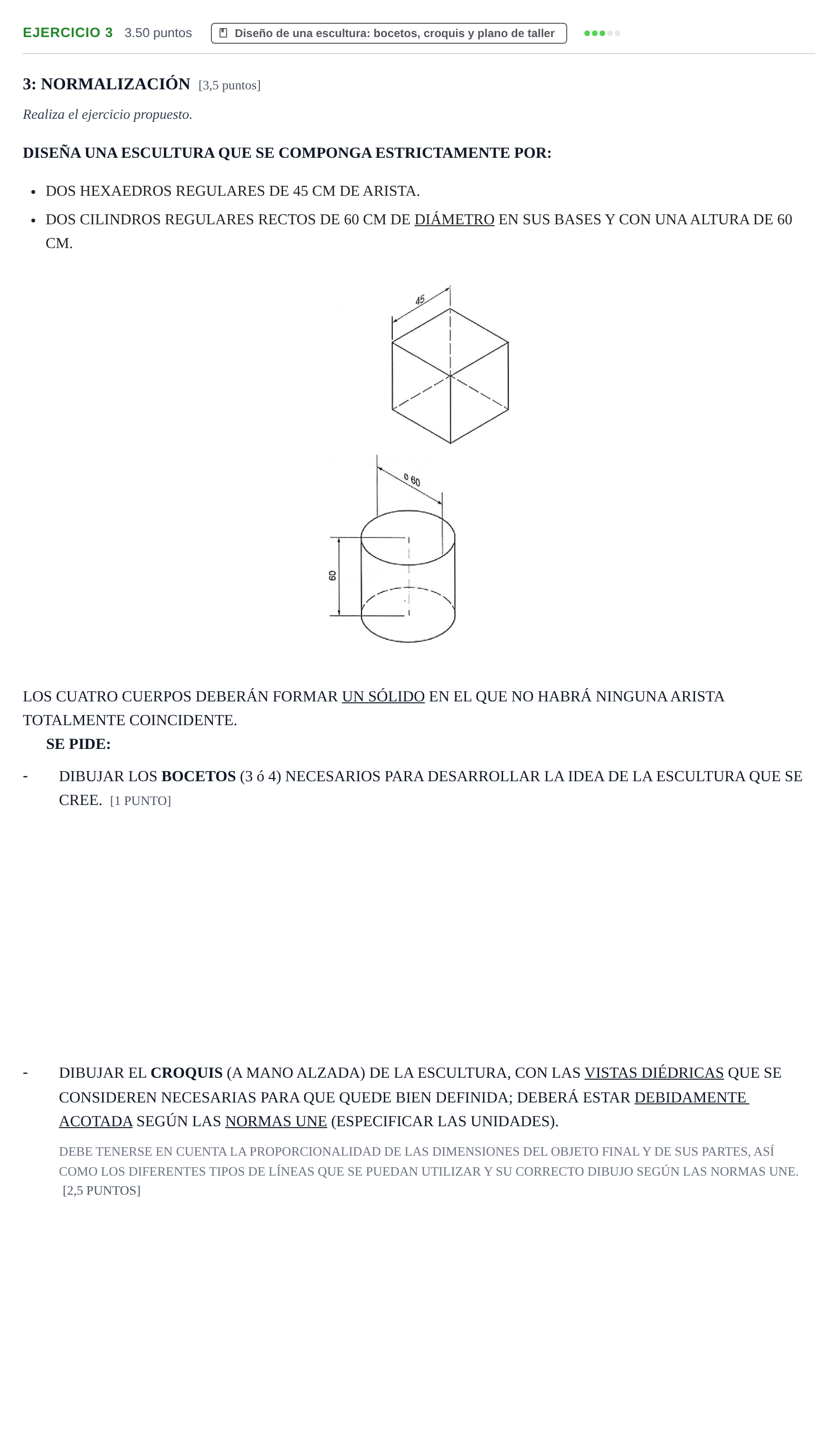 Enunciado: Problema 3 · Dibujo Técnico Aplicado a las Artes Plásticas y al Diseño PAU Navarra Ordinaria 2026