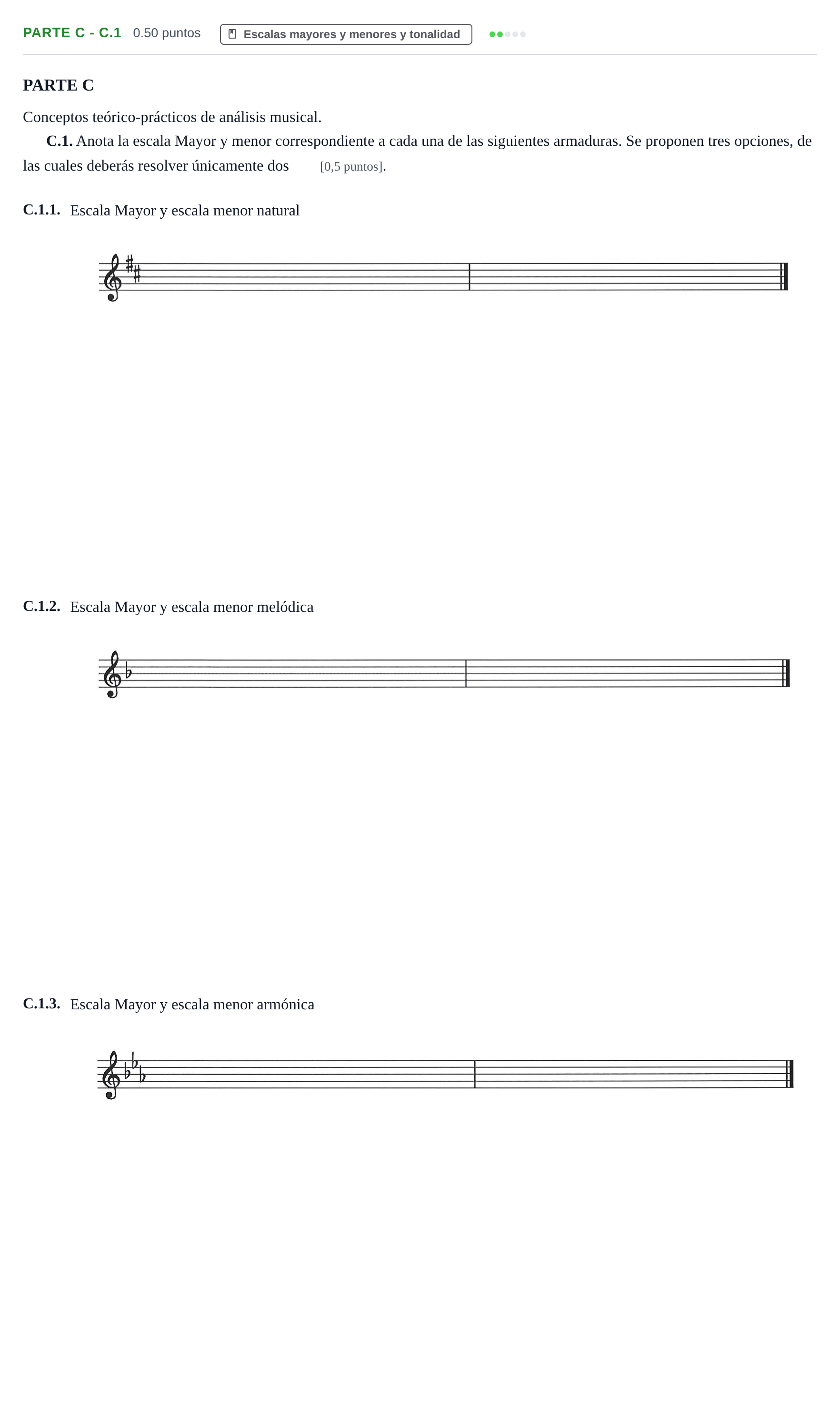 Enunciado: Ejercicio Parte C - C.1 · Análisis Musical II PAU Navarra Ordinaria 2026
