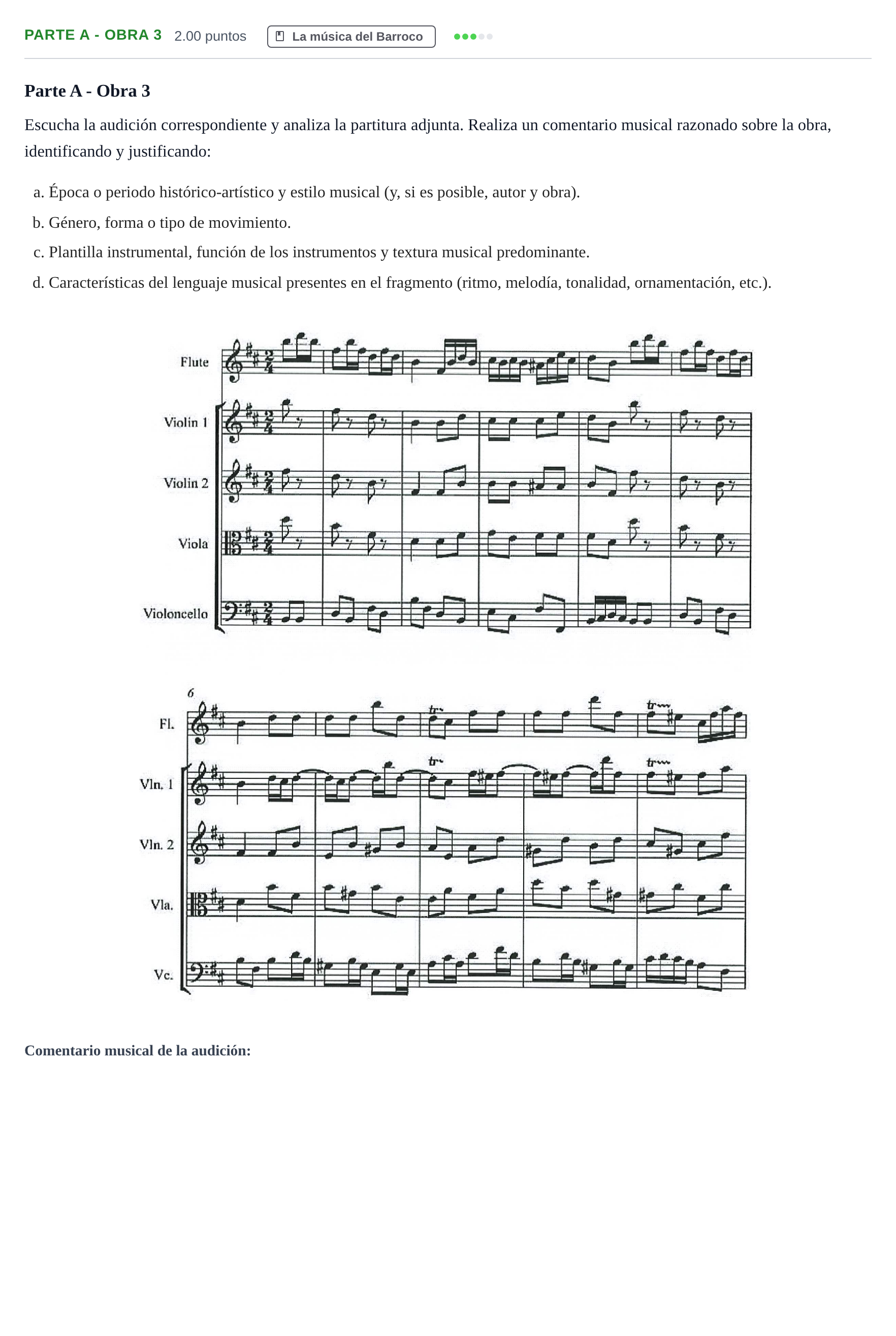 Enunciado: Ejercicio Parte A - Obra 3 · Historia de la Música y de la Danza PAU Navarra Ordinaria 2026