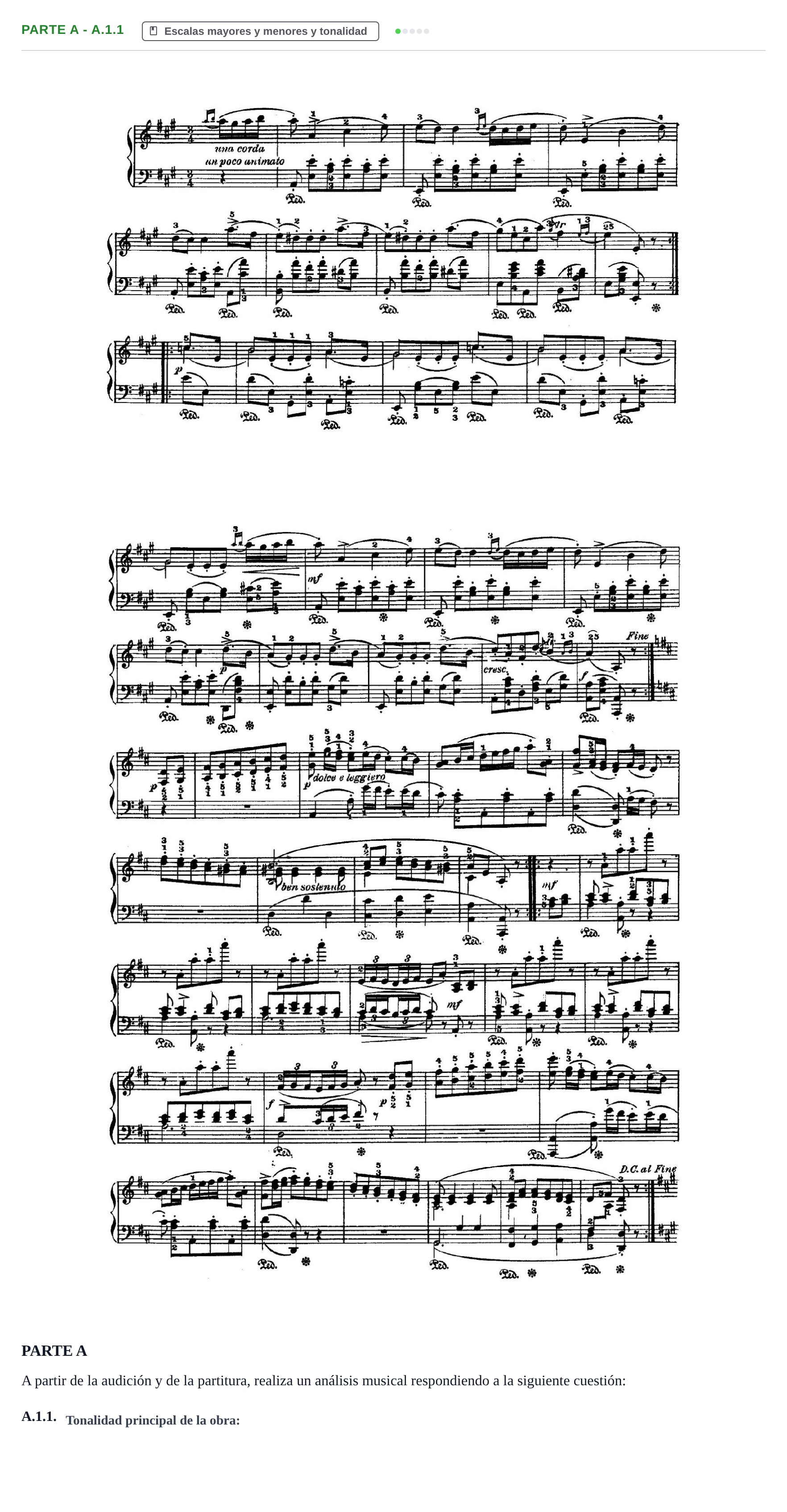 Enunciado: Ejercicio Parte A - A.1.1 · Análisis Musical II PAU Navarra Extraordinaria 2026