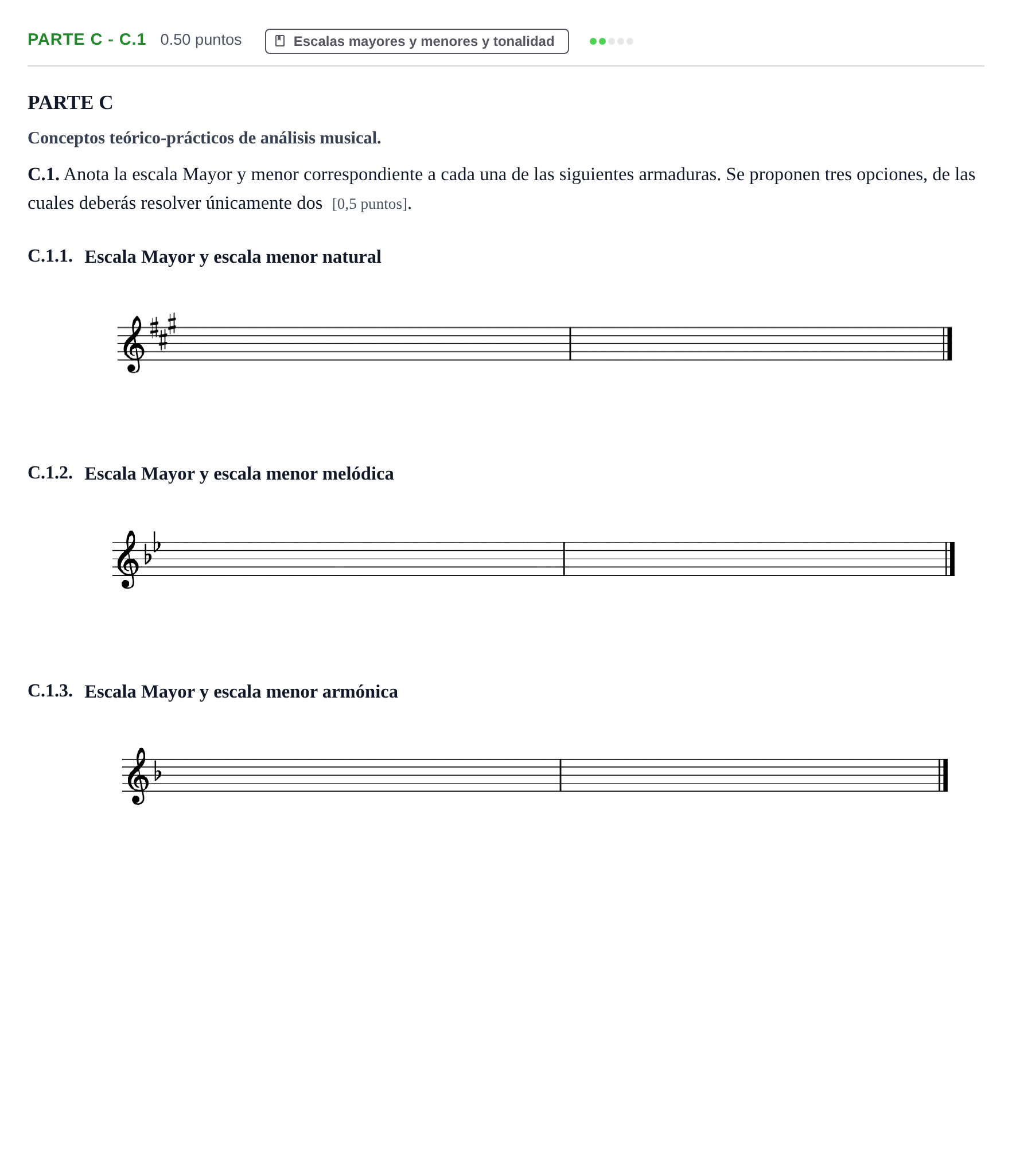 Enunciado: Ejercicio Parte C - C.1 · Análisis Musical II PAU Navarra Extraordinaria 2026