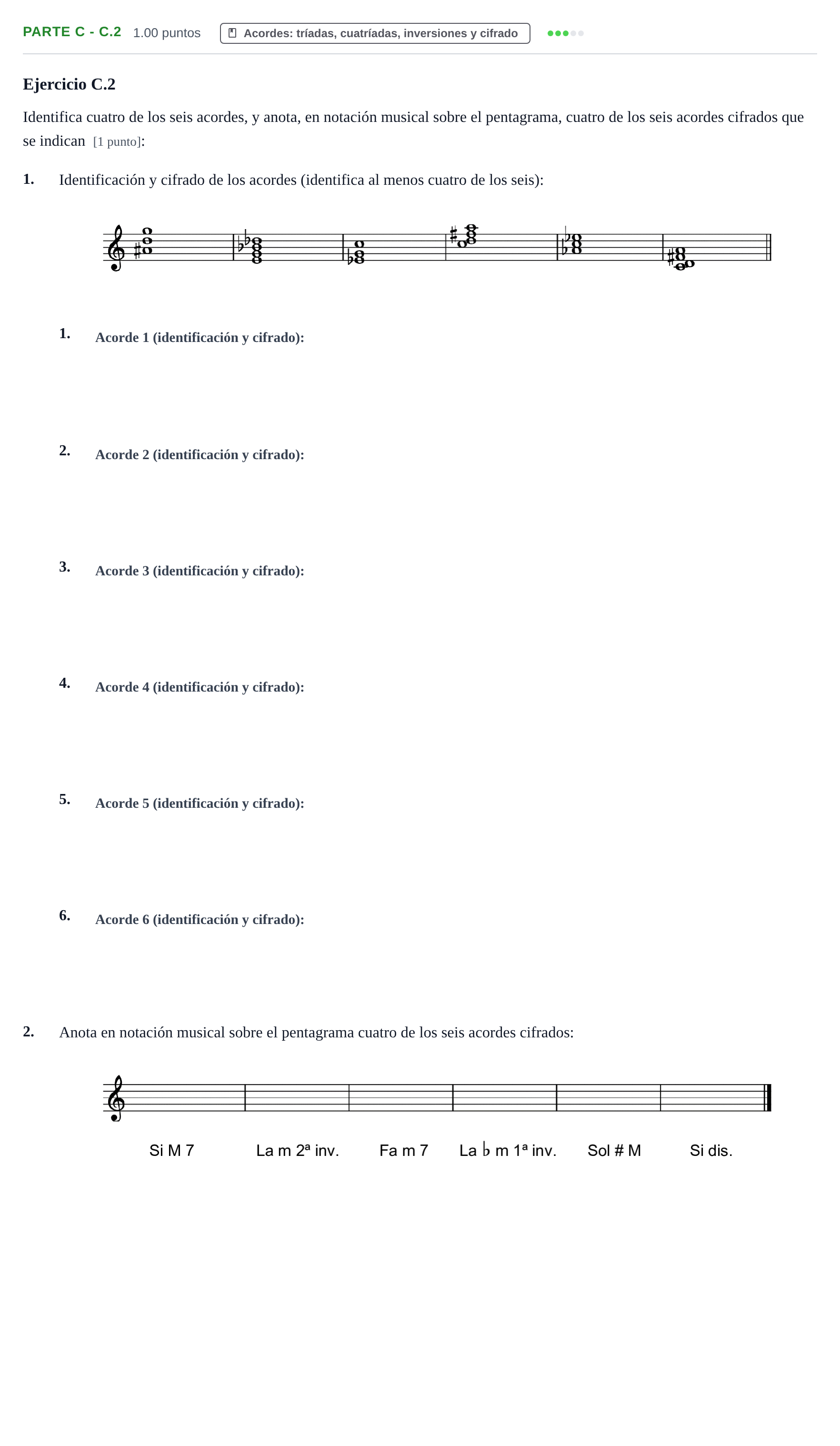 Enunciado: Ejercicio Parte C - C.2 · Análisis Musical II PAU Navarra Extraordinaria 2026