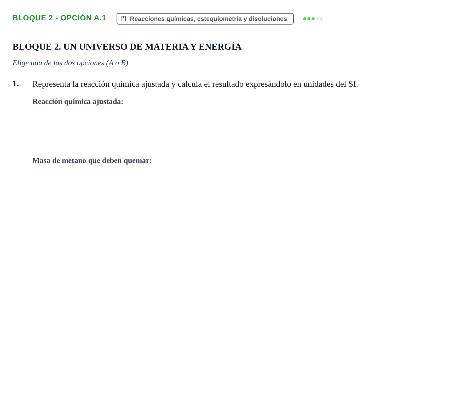Enunciado: Bloque 2 - Opción A.1 · Ciencias Generales PAU Navarra Extraordinaria 2026