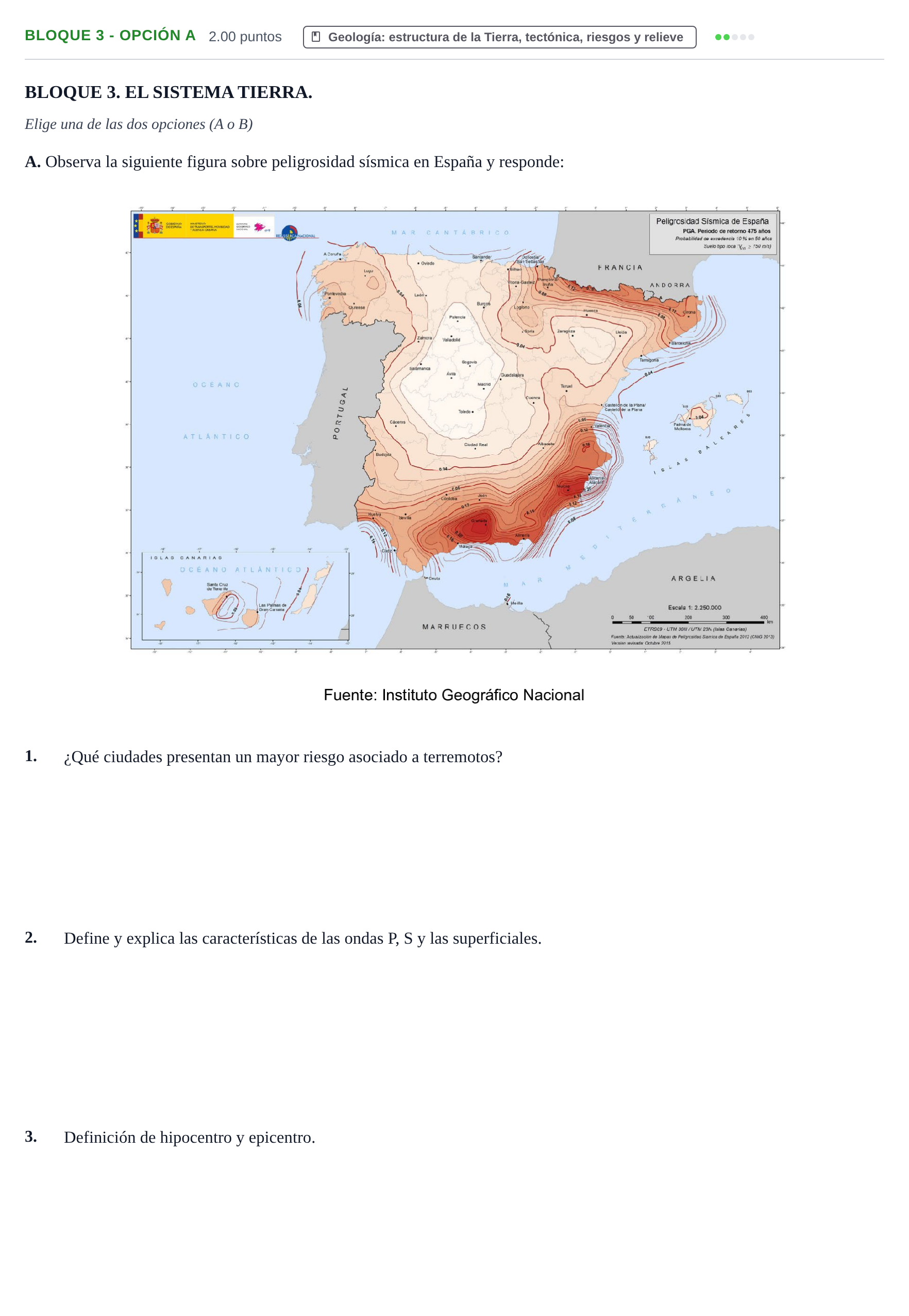 Enunciado: Bloque 3 - Opción A · Ciencias Generales PAU Navarra Extraordinaria 2026