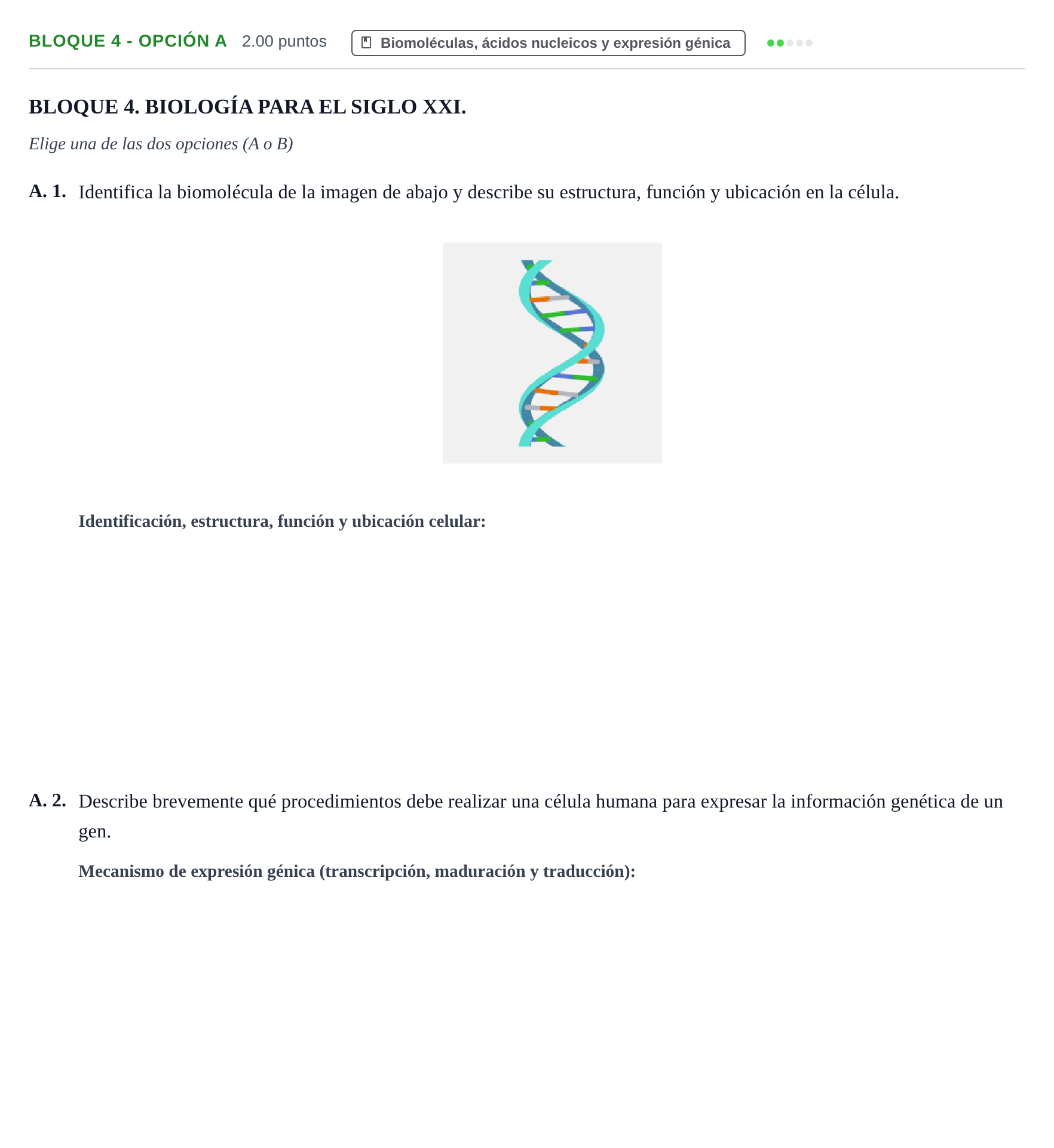 Enunciado: Bloque 4 - Opción A · Ciencias Generales PAU Navarra Extraordinaria 2026