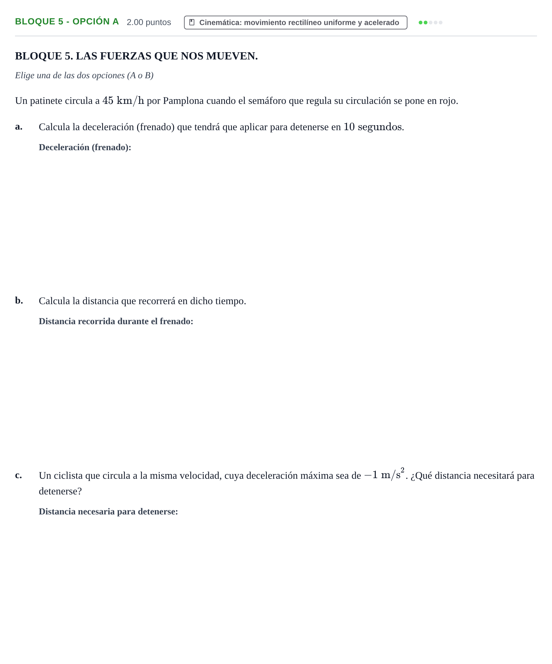 Enunciado: Bloque 5 - Opción A · Ciencias Generales PAU Navarra Extraordinaria 2026