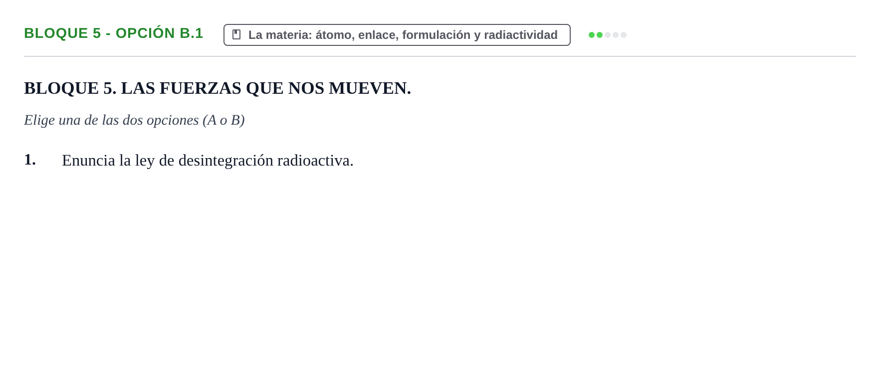 Enunciado: Bloque 5 - Opción B.1 · Ciencias Generales PAU Navarra Extraordinaria 2026