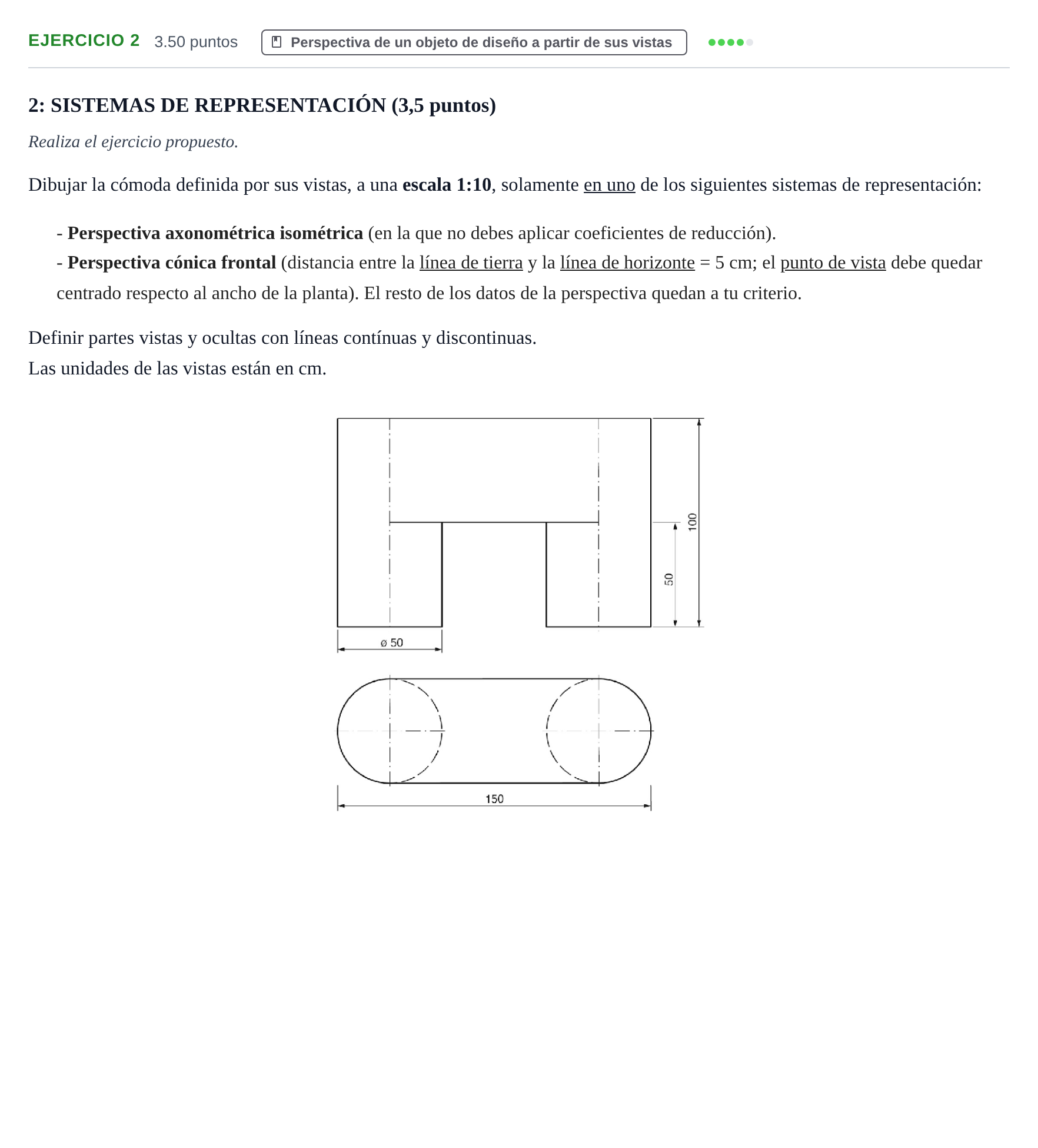 Enunciado: Problema 2 · Dibujo Técnico Aplicado a las Artes Plásticas y al Diseño PAU Navarra Extraordinaria 2026