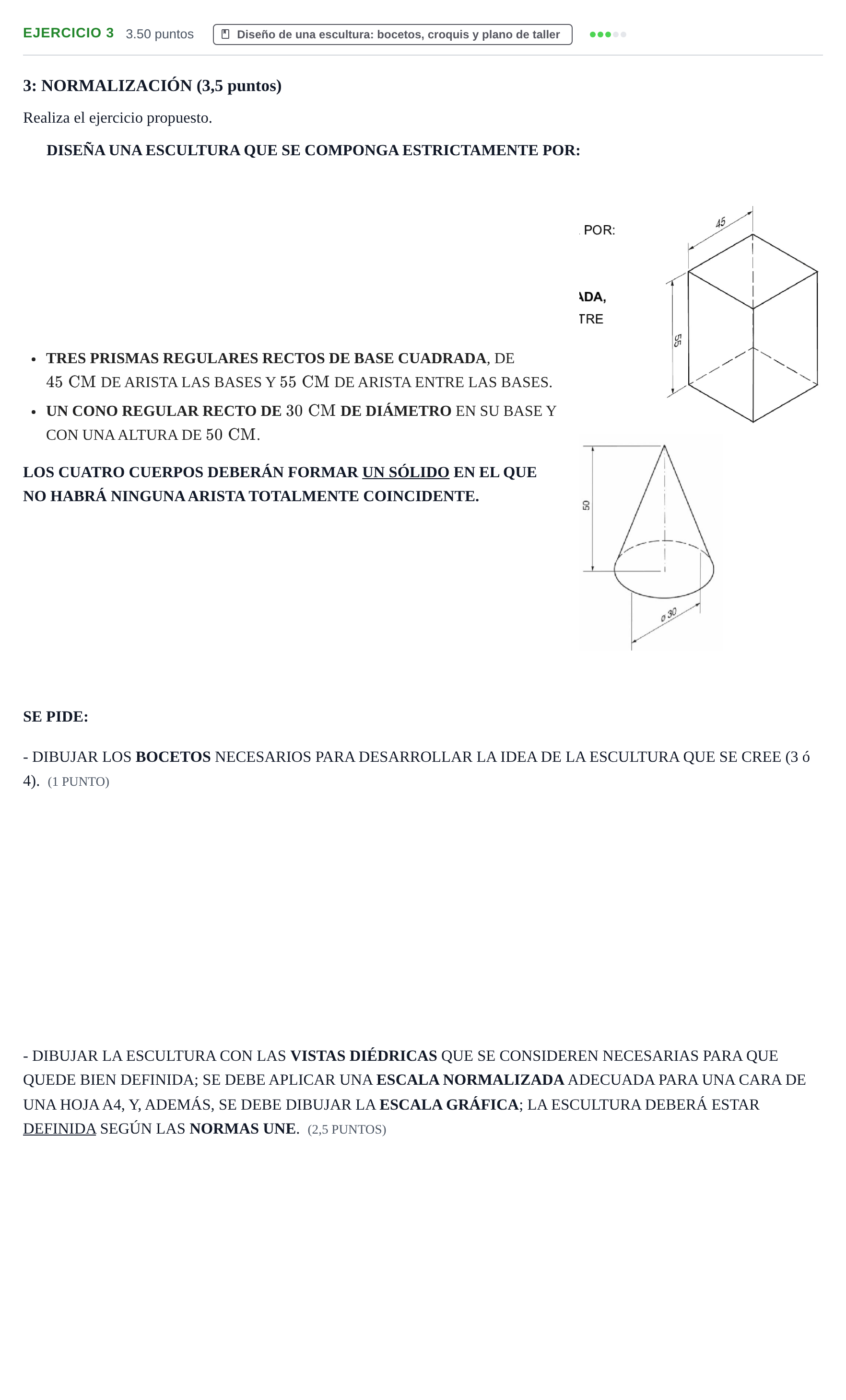 Enunciado: Problema 3 · Dibujo Técnico Aplicado a las Artes Plásticas y al Diseño PAU Navarra Extraordinaria 2026
