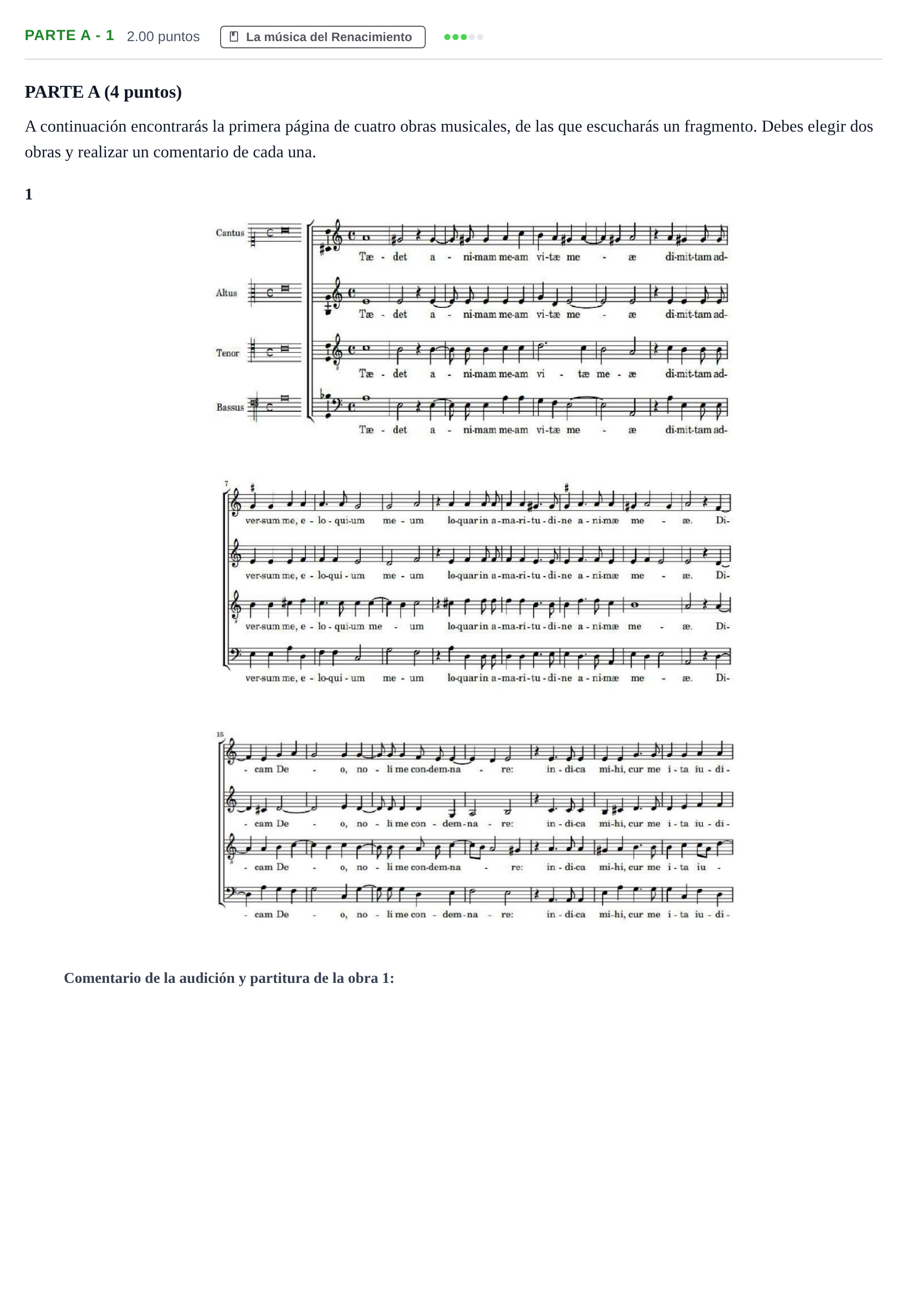 Enunciado: Ejercicio Parte A - 1 · Historia de la Música y de la Danza PAU Navarra Extraordinaria 2026