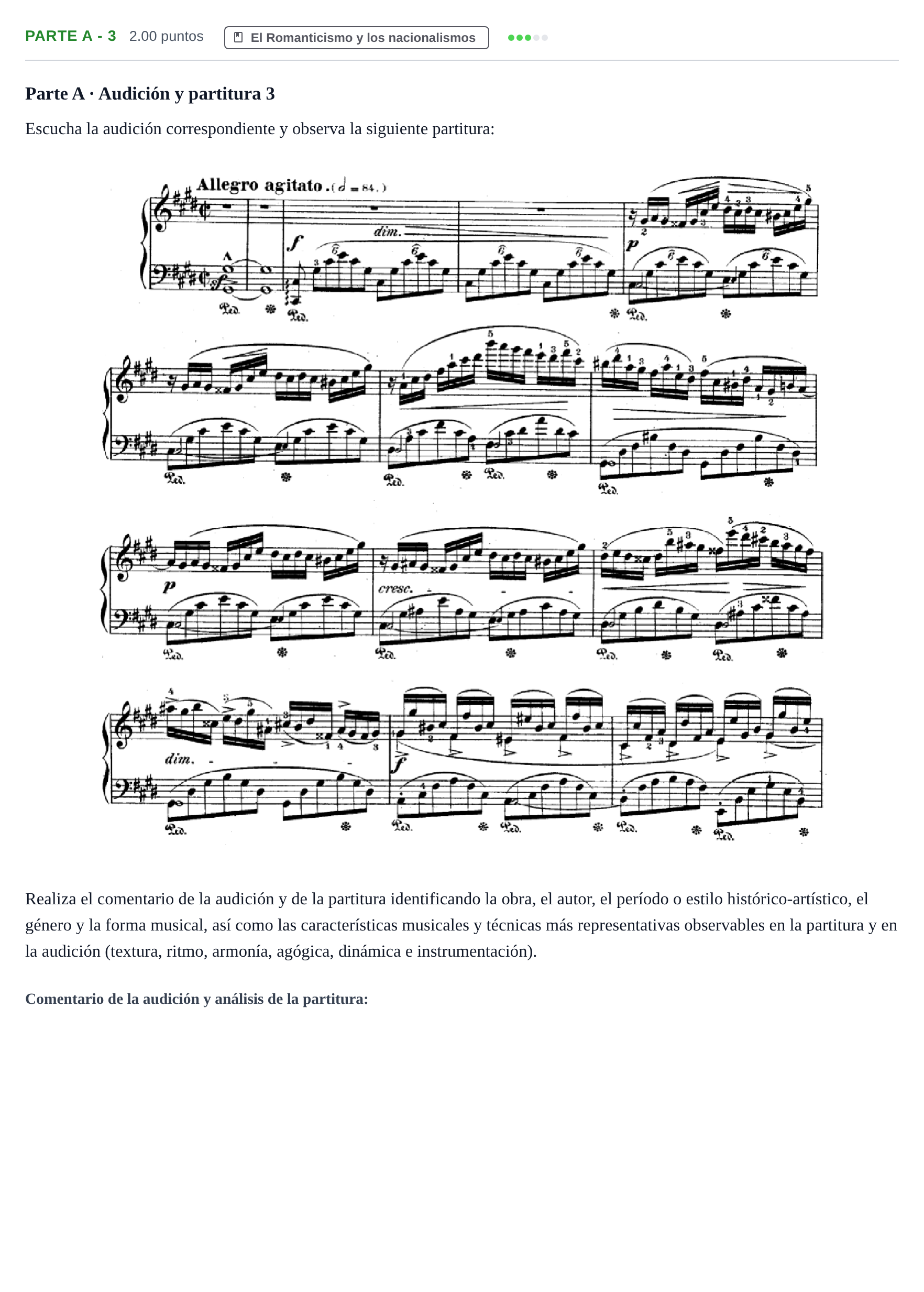 Enunciado: Ejercicio Parte A - 3 · Historia de la Música y de la Danza PAU Navarra Extraordinaria 2026