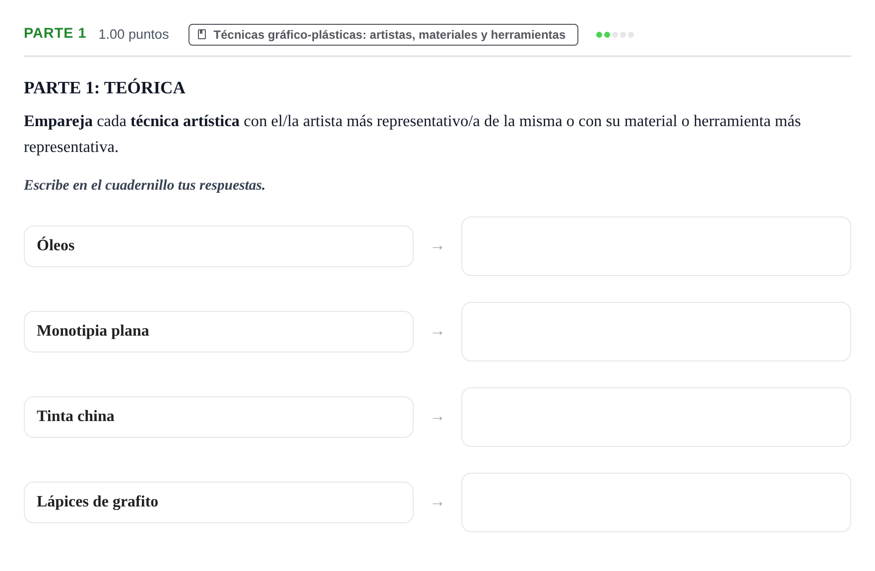 Enunciado: Ejercicio PARTE 1 · Técnicas de Expresión Gráfico-Plástica PAU Navarra Extraordinaria 2026