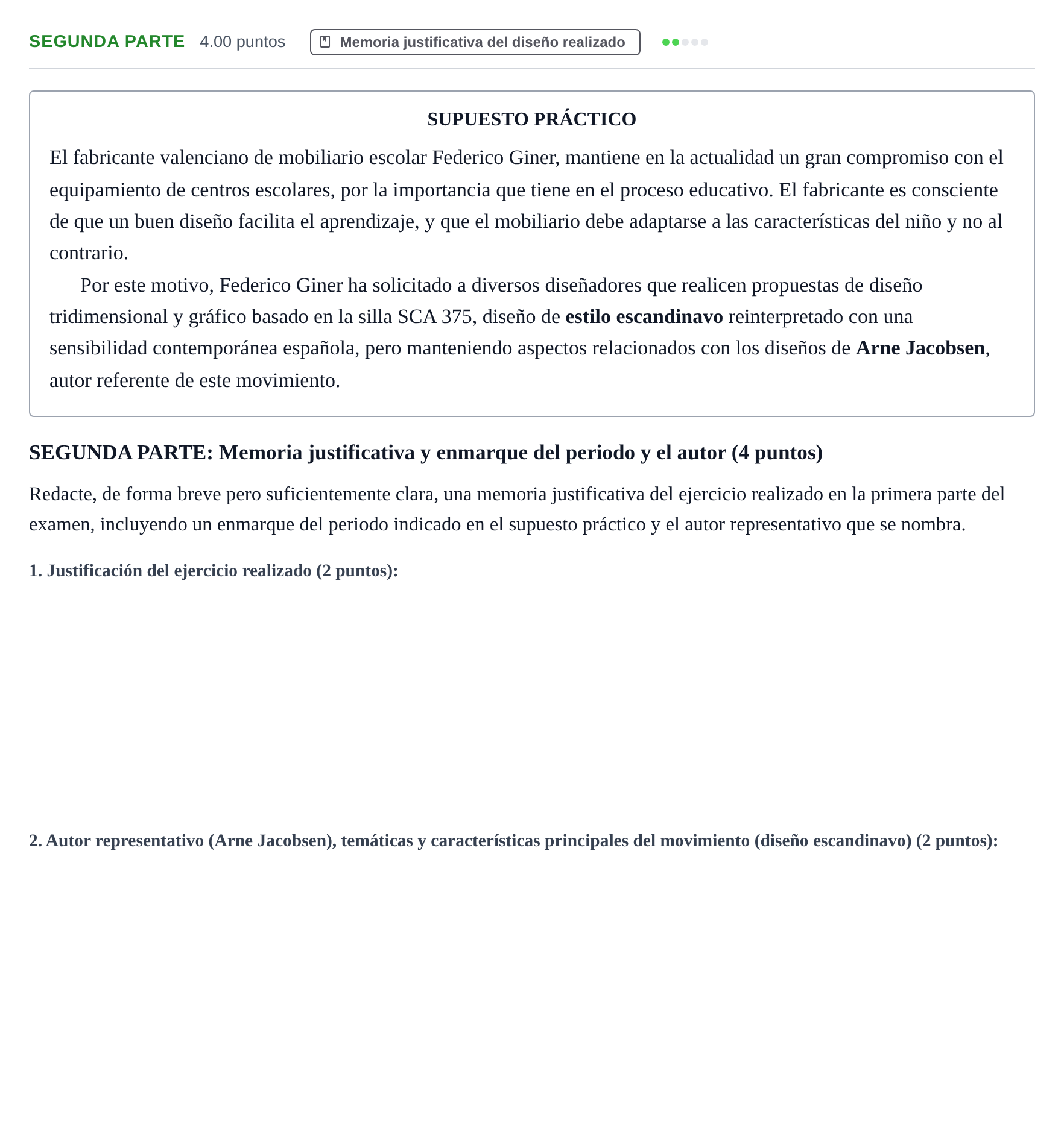 Enunciado: Ejercicio Segunda Parte · Diseño PAU Murcia Ordinaria 2026