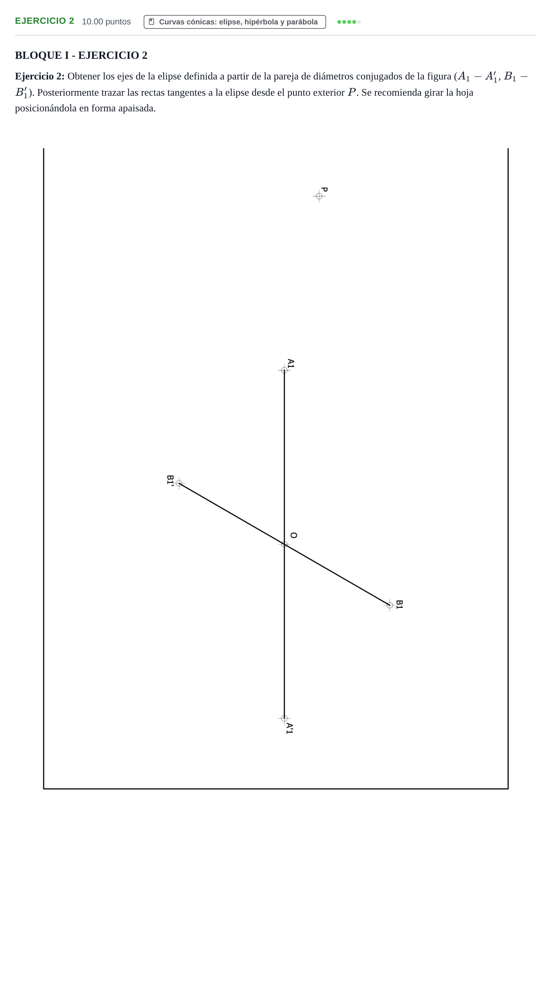 Enunciado: Ejercicio 2 · Dibujo técnico II PAU Murcia Ordinaria 2026
