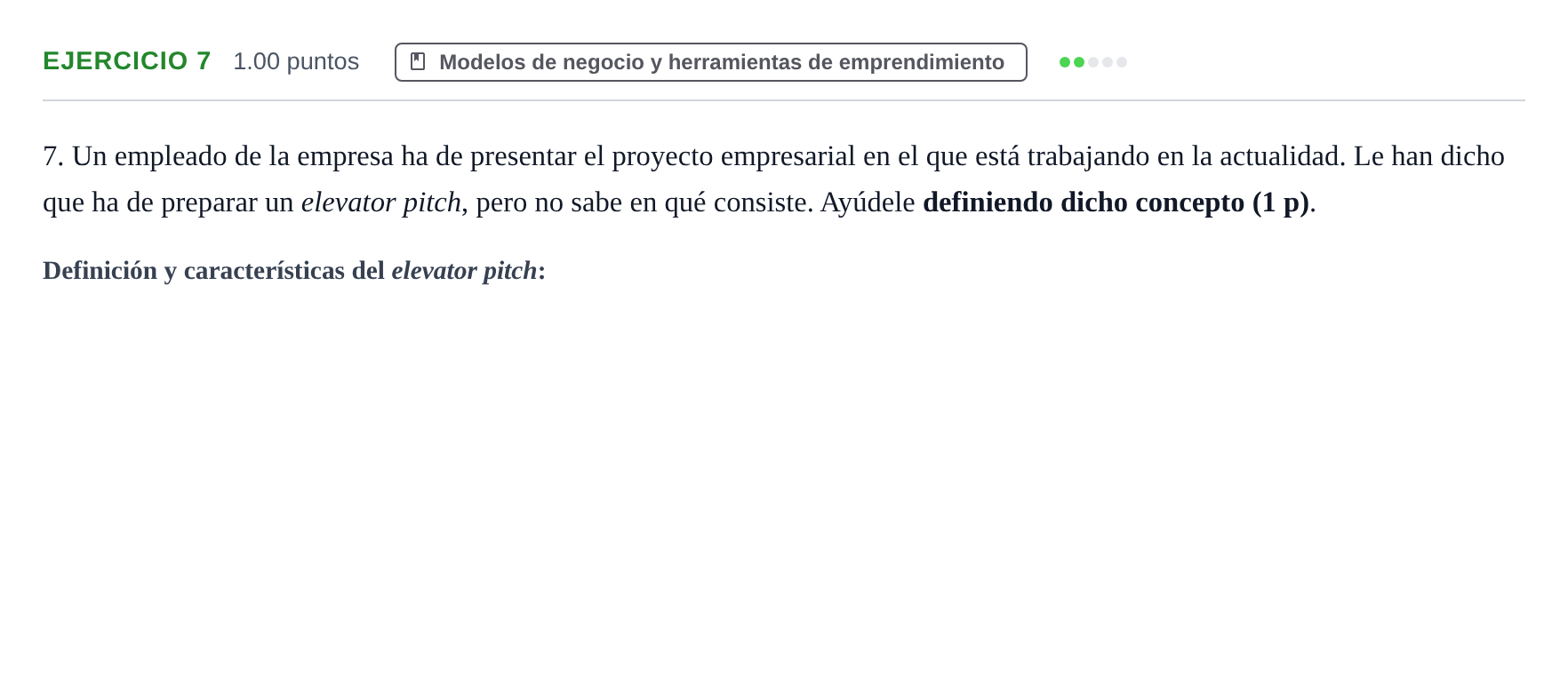 Enunciado: Problema 7 · Empresa y Diseño de Modelos de Negocio PAU Murcia Ordinaria 2026