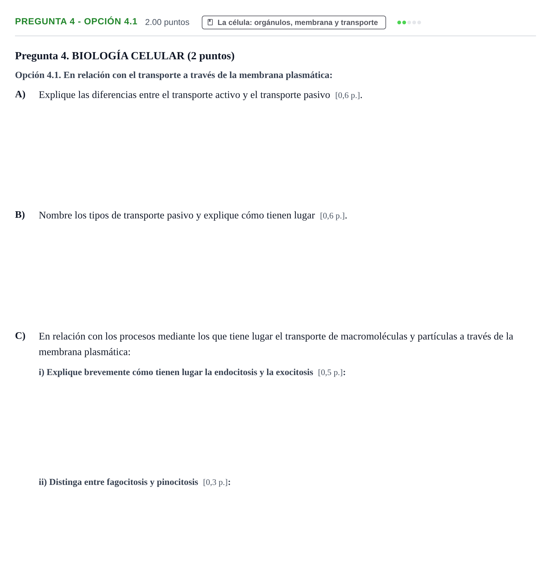 Enunciado: Pregunta 4 - Opción 4.1 · Biología PAU Murcia Ordinaria 2026