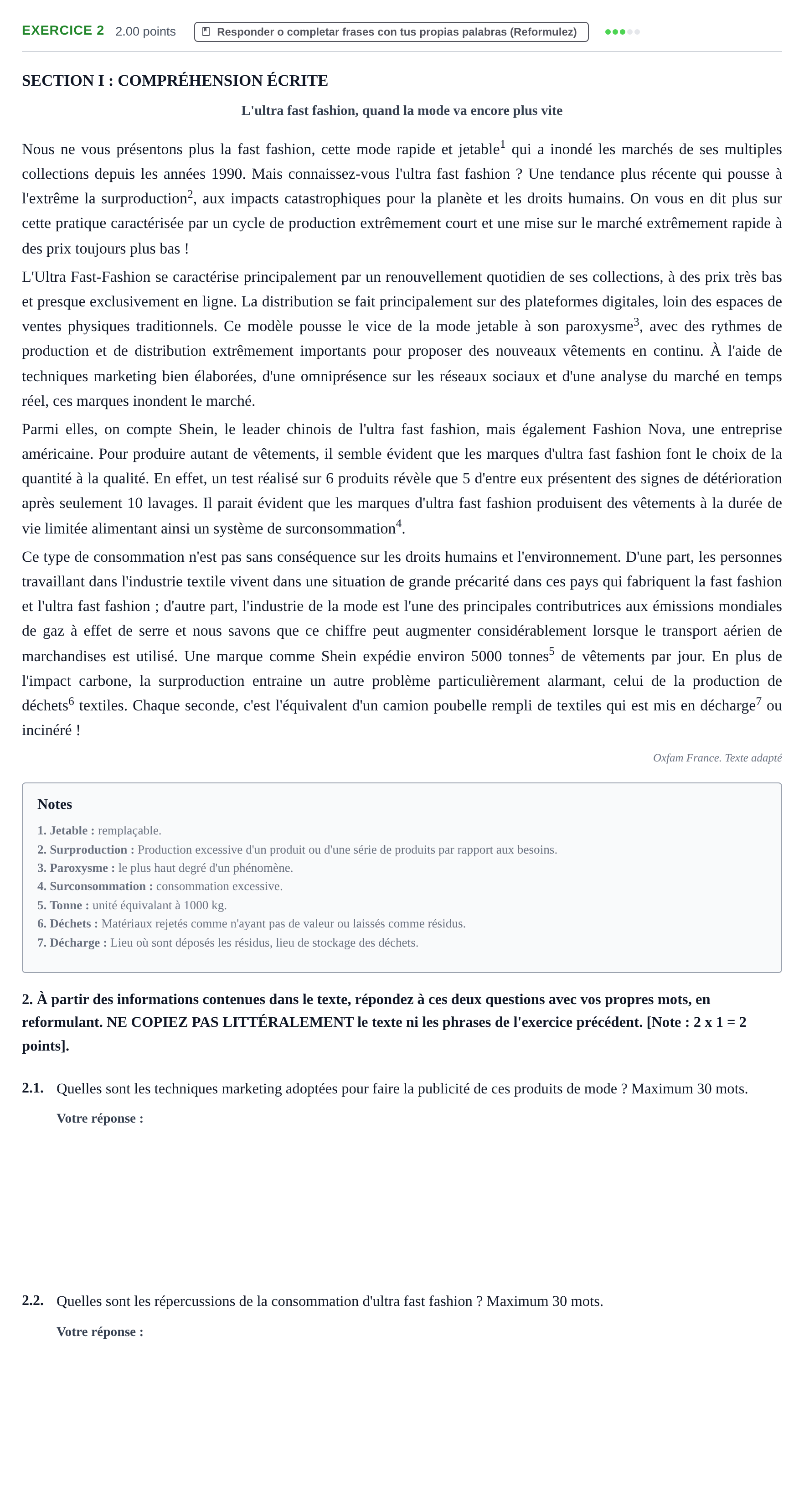 Enunciado: Problema 2 · Francés PAU Murcia Ordinaria 2026