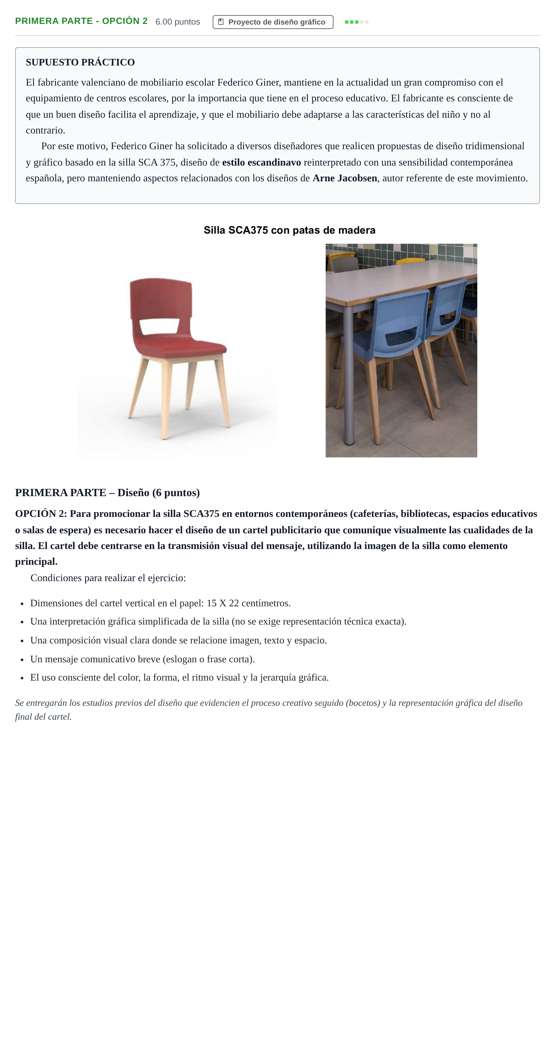 Enunciado: Ejercicio Primera Parte - Opción 2 · Diseño PAU Murcia Ordinaria 2026