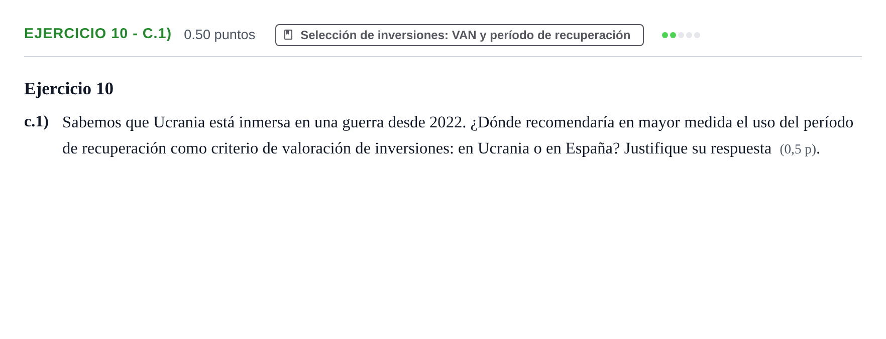 Enunciado: Ejercicio 10 - c.1) · Empresa y Diseño de Modelos de Negocio PAU Murcia Ordinaria 2026