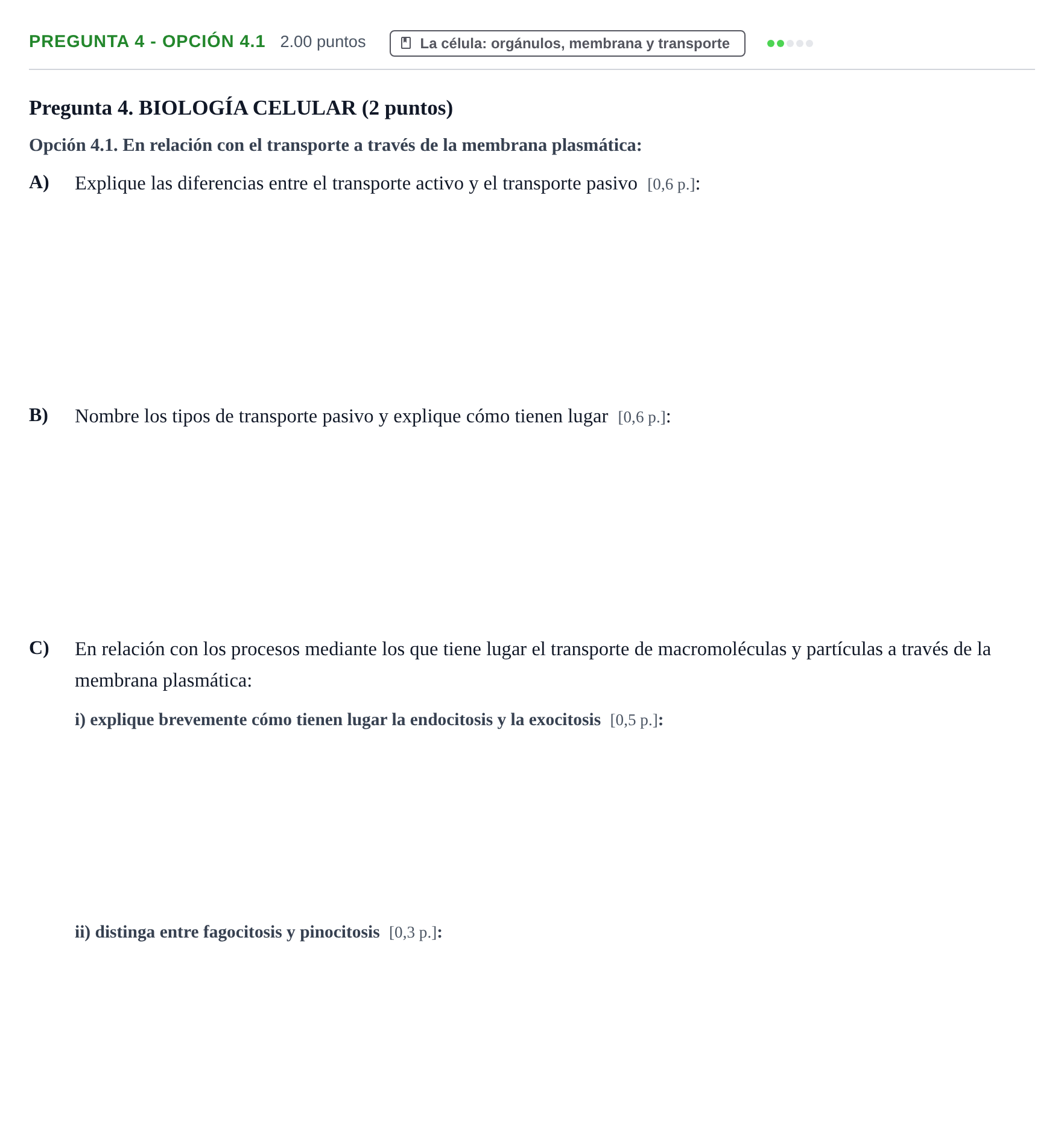 Enunciado: Pregunta 4 - Opción 4.1 · Biología PAU Murcia Ordinaria 2026