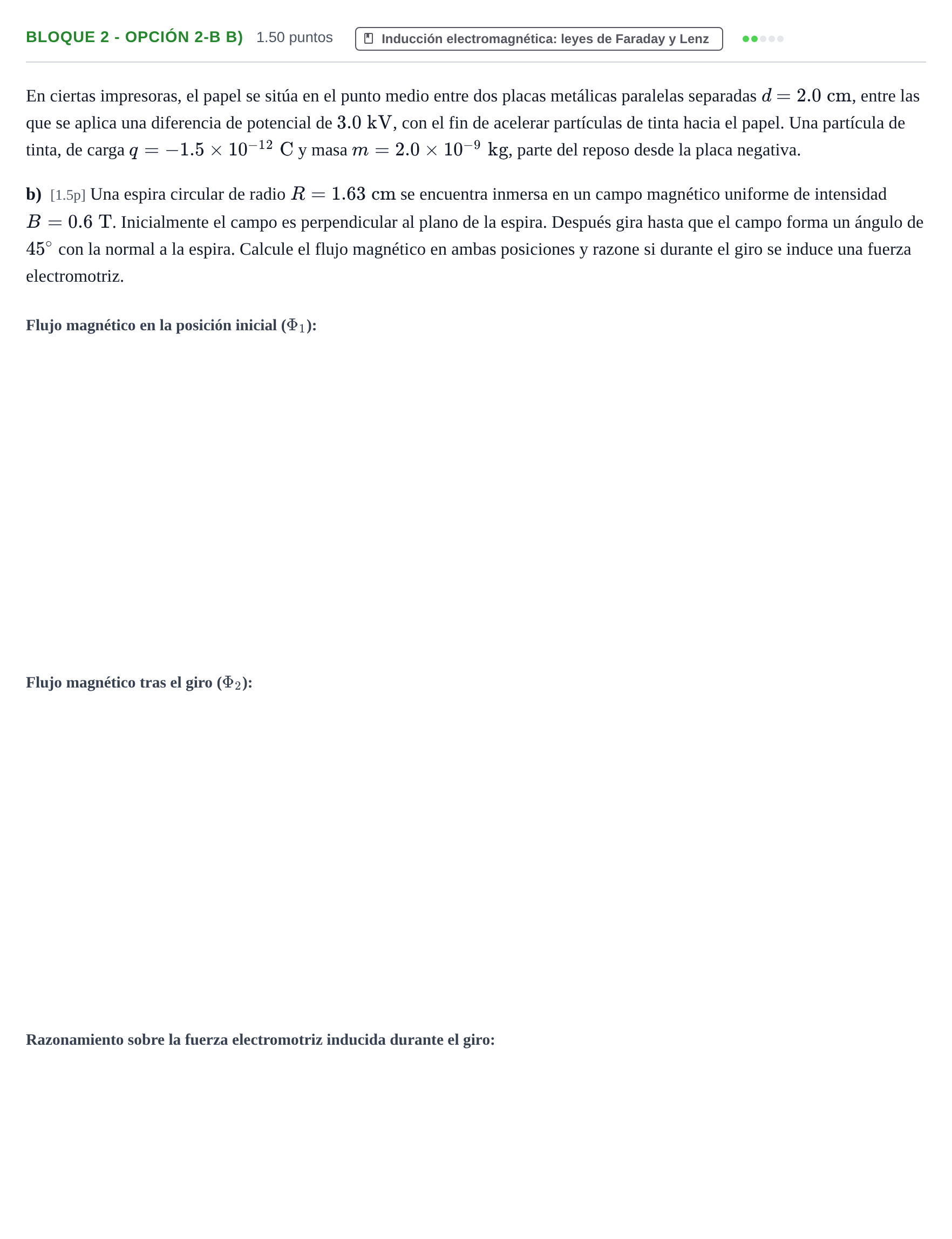 Enunciado: Bloque 2 - Opción 2-B b) · Física PAU Murcia Ordinaria 2026