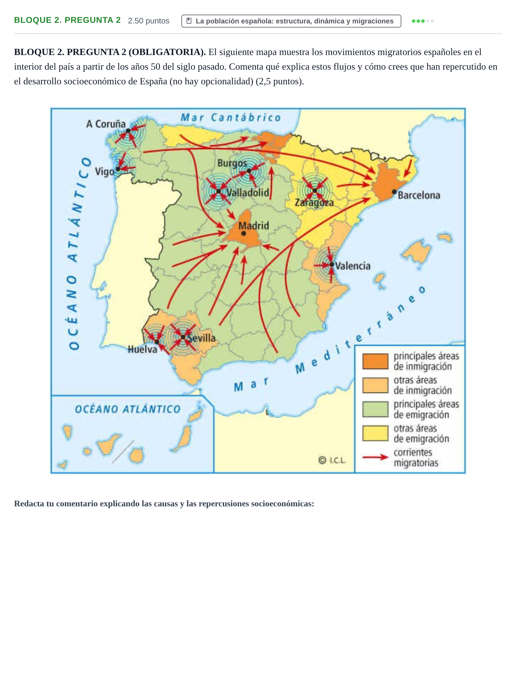 Enunciado: Bloque 2. Pregunta 2 · Geografía PAU Murcia Ordinaria 2026