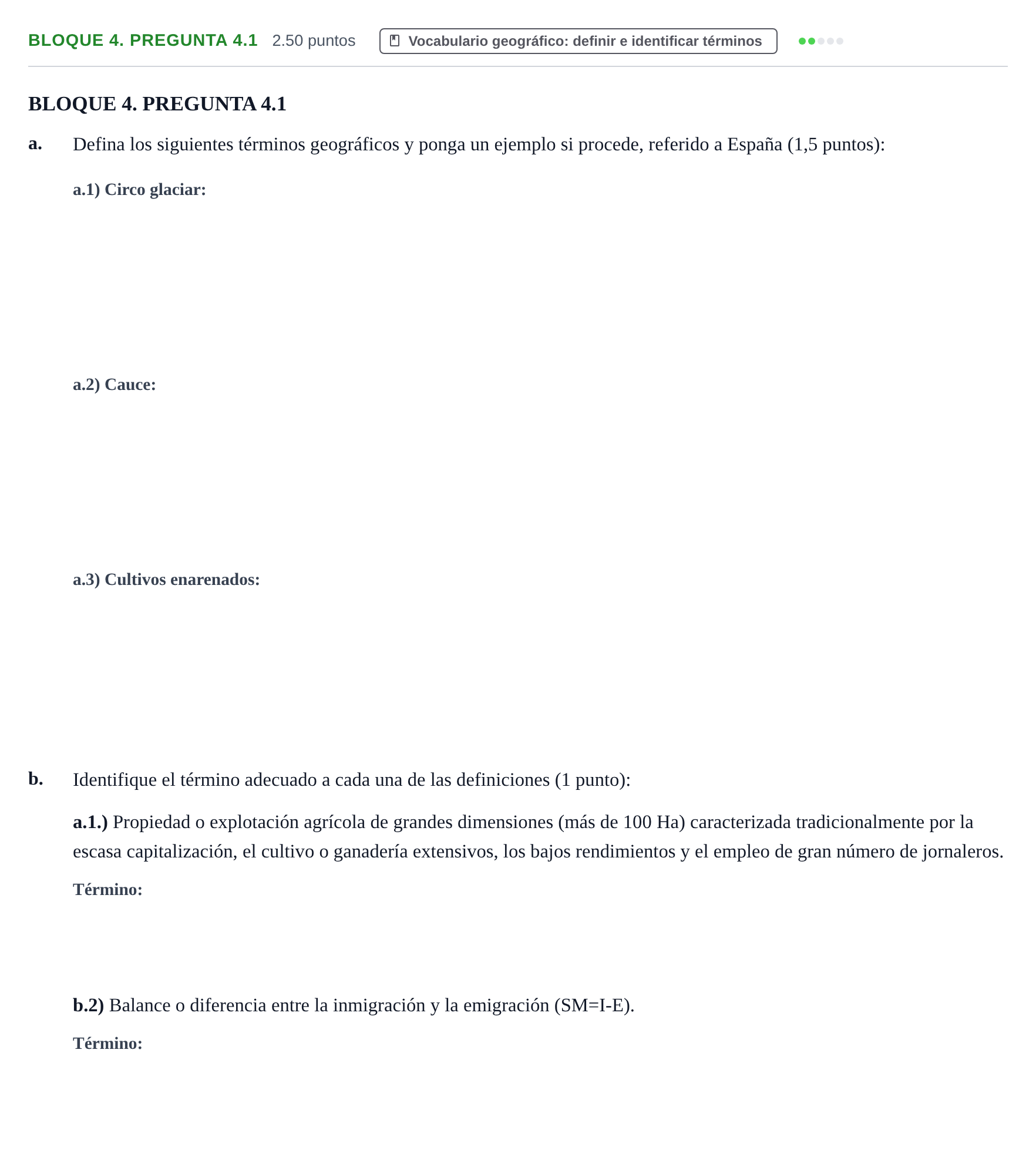 Enunciado: Bloque 4. Pregunta 4.1 · Geografía PAU Murcia Ordinaria 2026