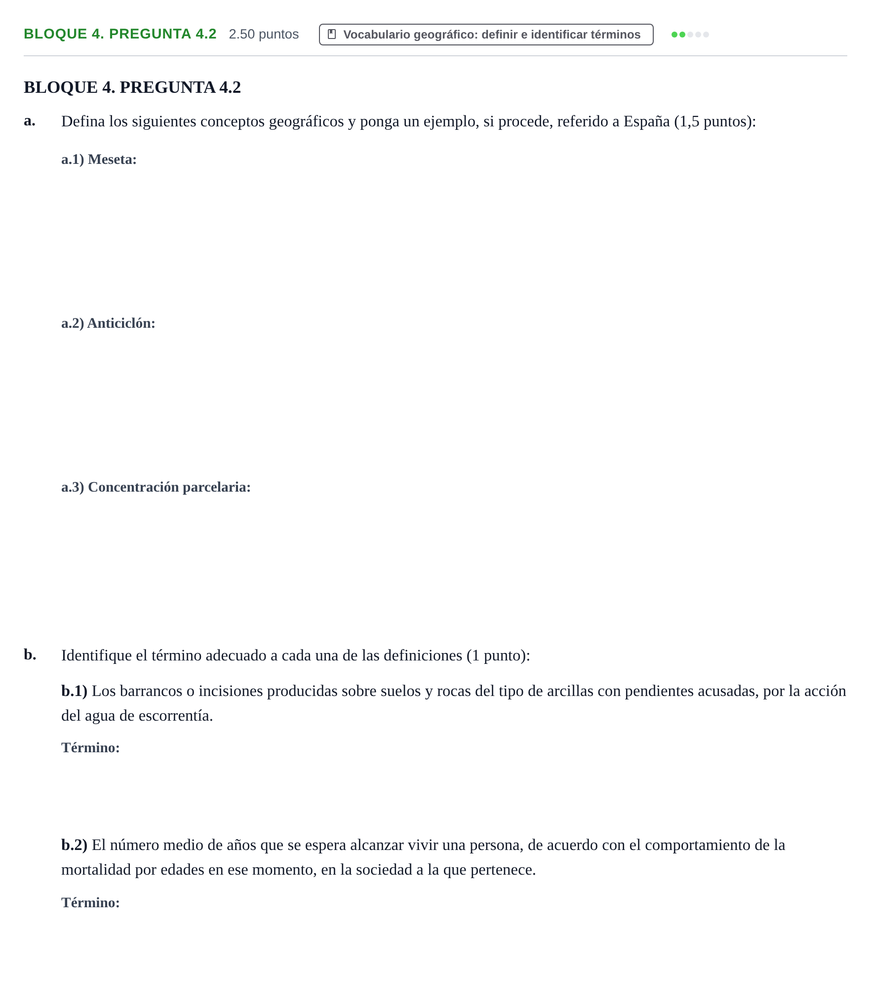 Enunciado: Bloque 4. Pregunta 4.2 · Geografía PAU Murcia Ordinaria 2026