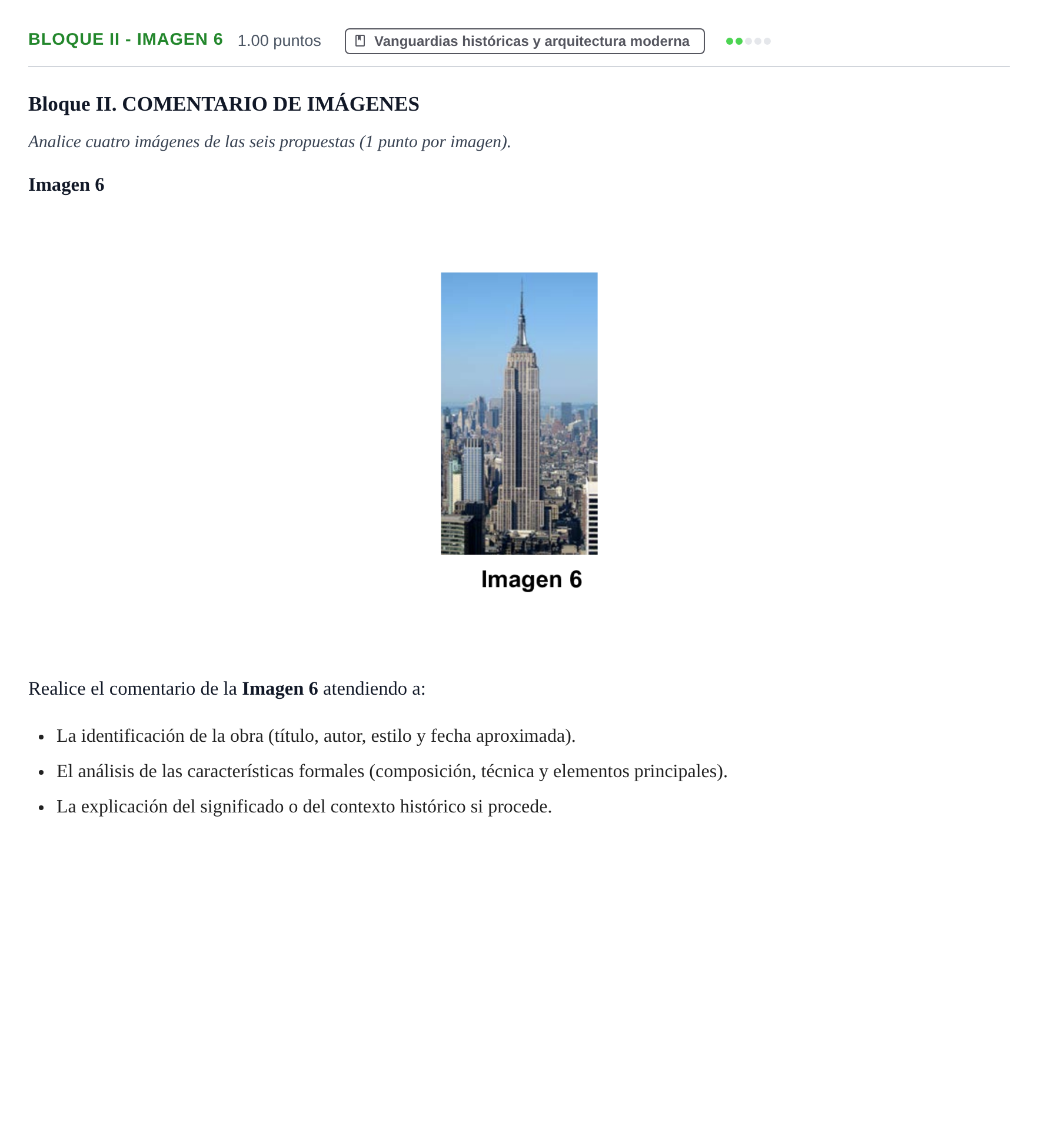 Enunciado: Bloque II - Imagen 6 · Fundamentos Artísticos PAU Murcia Ordinaria 2026