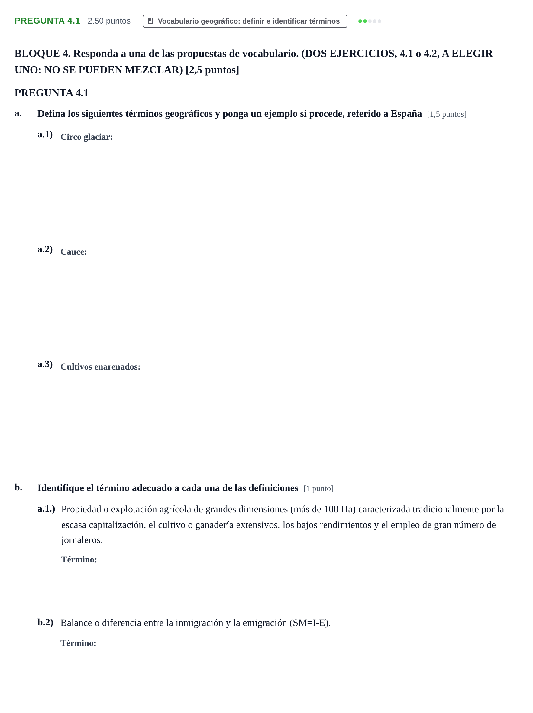 Enunciado: Pregunta 4.1 · Geografía PAU Murcia Ordinaria 2026