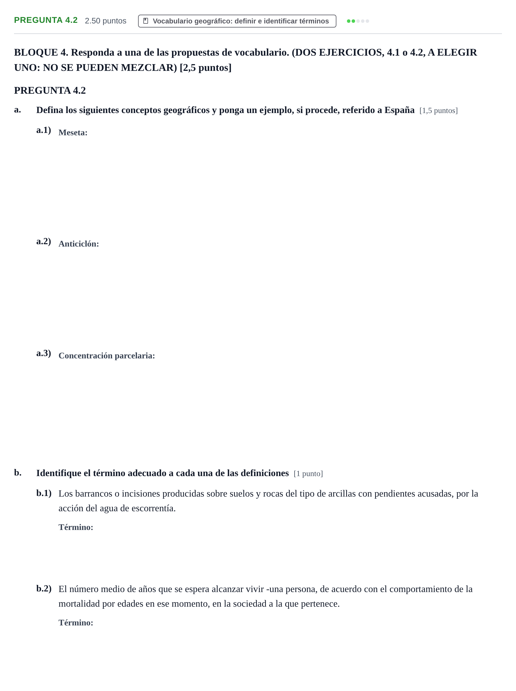 Enunciado: Pregunta 4.2 · Geografía PAU Murcia Ordinaria 2026