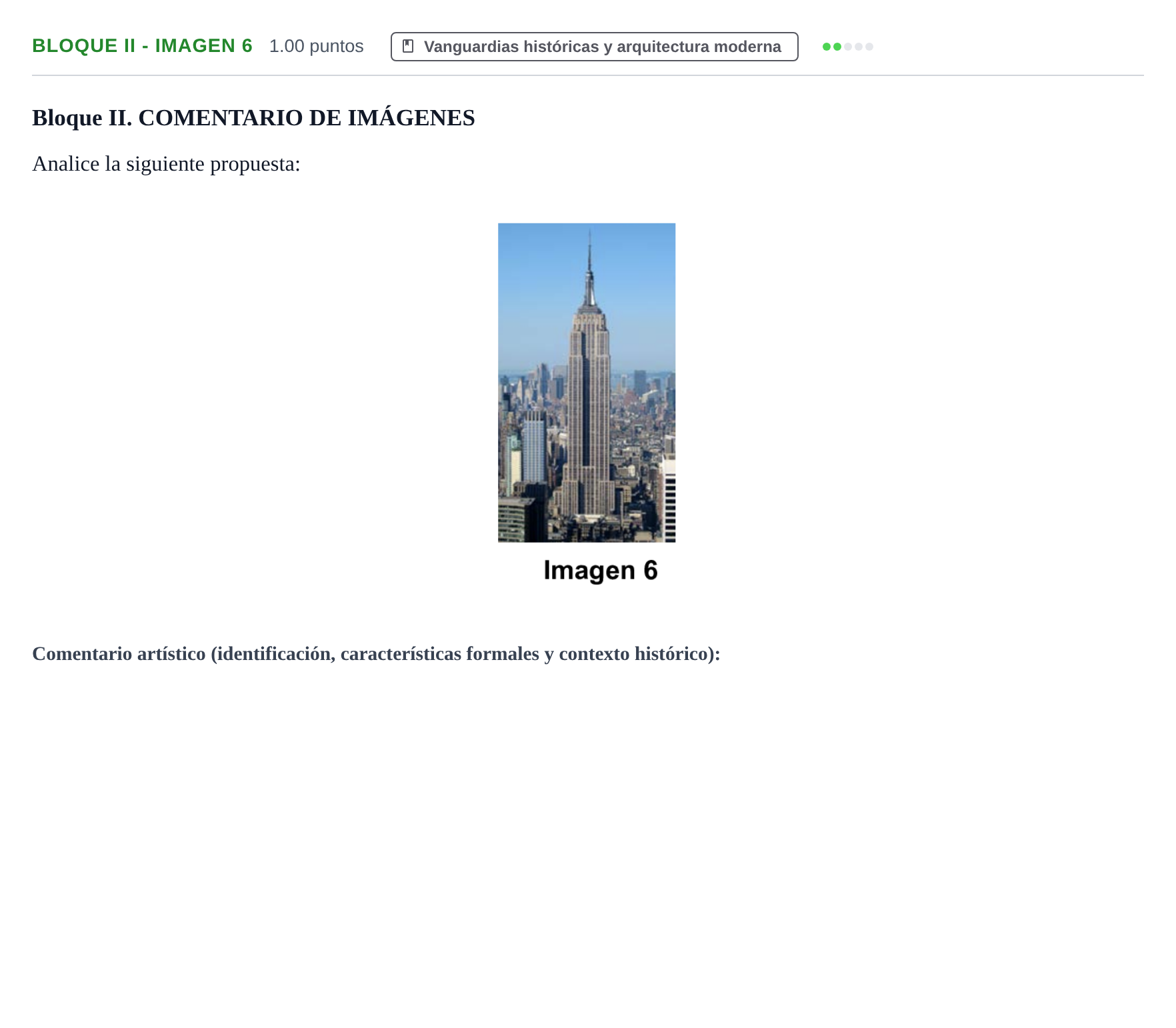 Enunciado: Bloque II - Imagen 6 · Fundamentos Artísticos PAU Murcia Ordinaria 2026