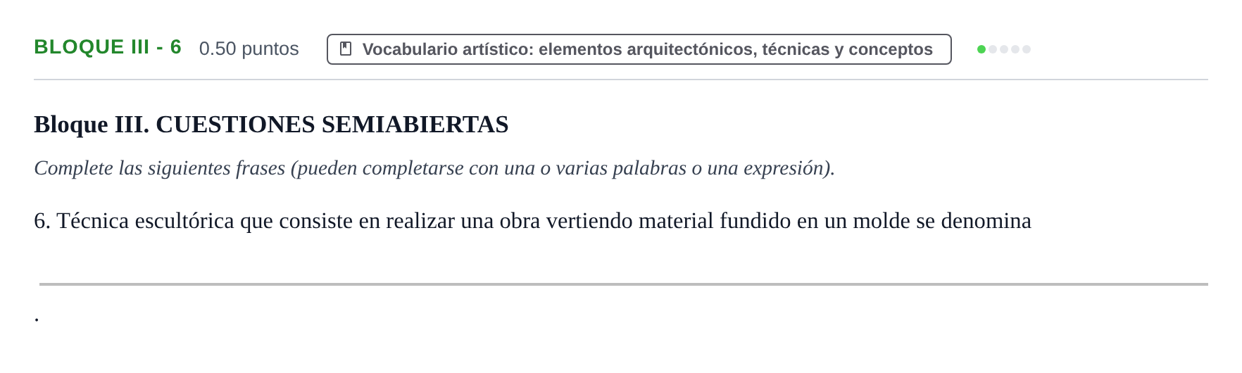 Enunciado: Bloque III - 6 · Fundamentos Artísticos PAU Murcia Ordinaria 2026