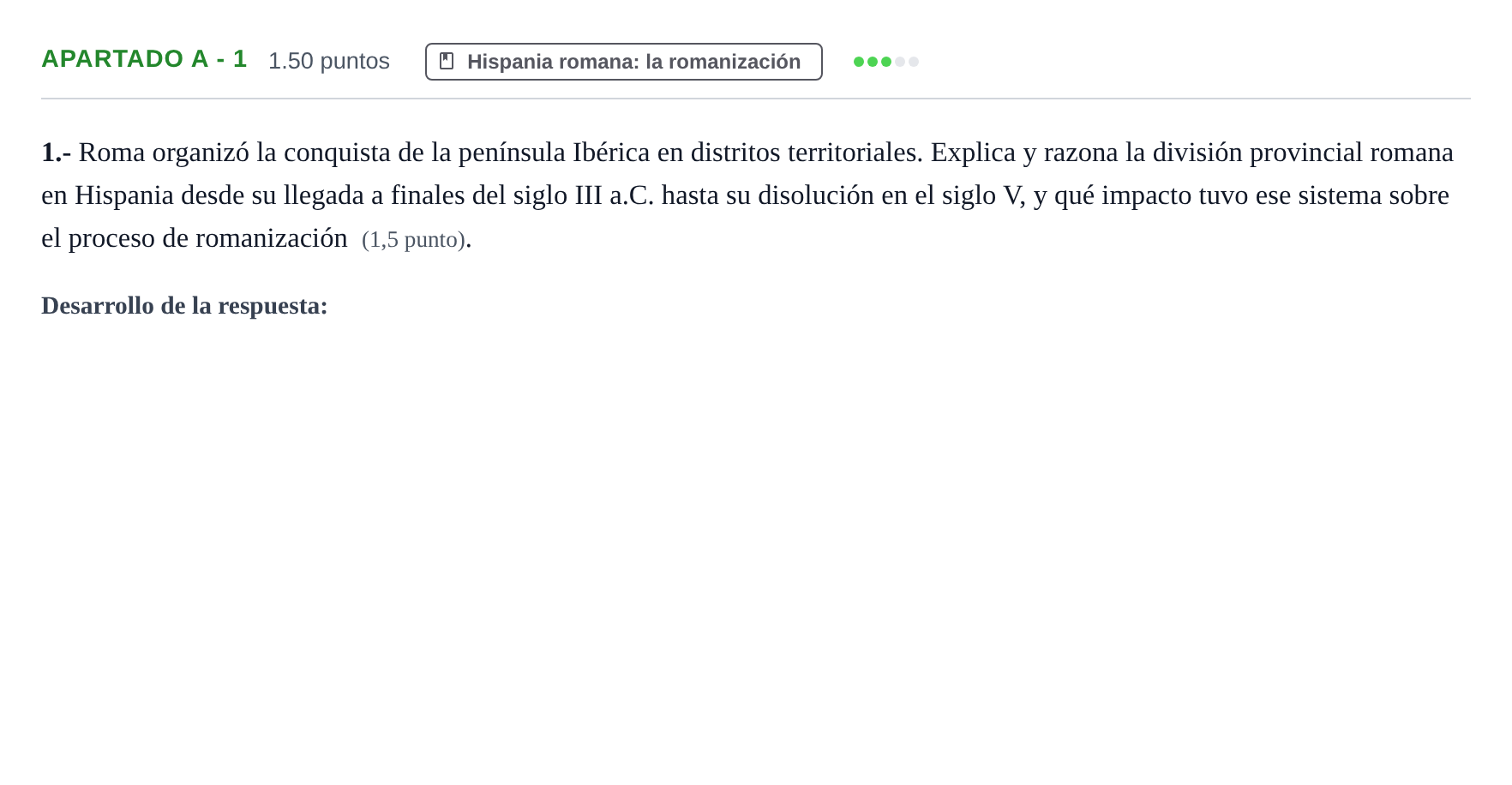 Enunciado: Apartado A - 1 · Historia de España PAU Murcia Ordinaria 2026