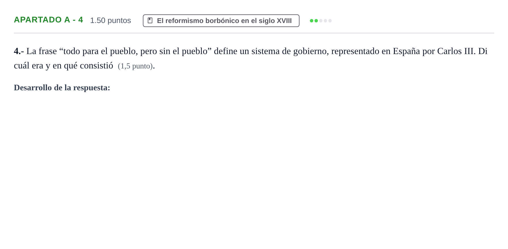 Enunciado: Apartado A - 4 · Historia de España PAU Murcia Ordinaria 2026