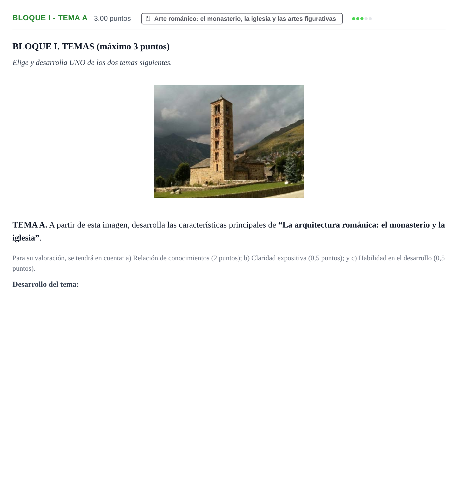 Enunciado: Bloque I - Tema A · Historia del Arte PAU Murcia Ordinaria 2026