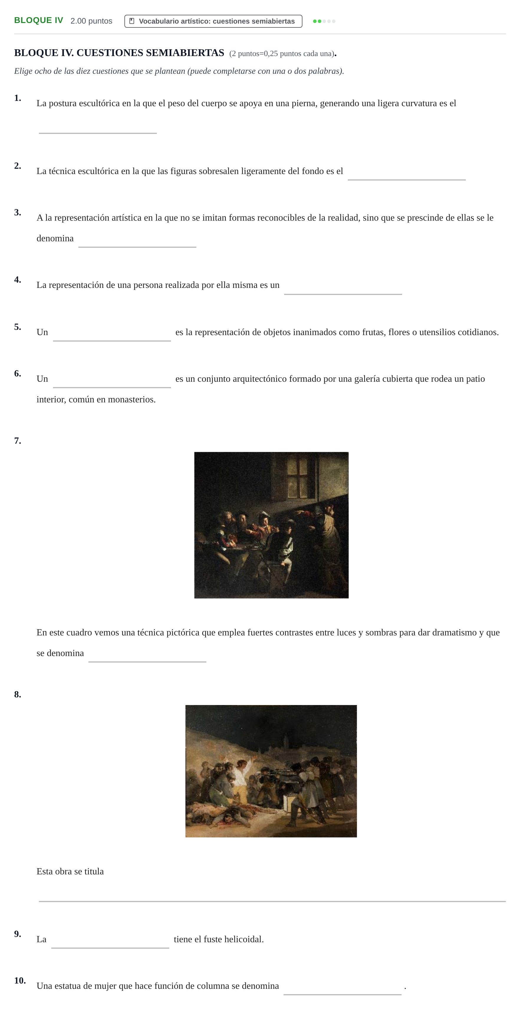 Enunciado: Bloque IV · Historia del Arte PAU Murcia Ordinaria 2026