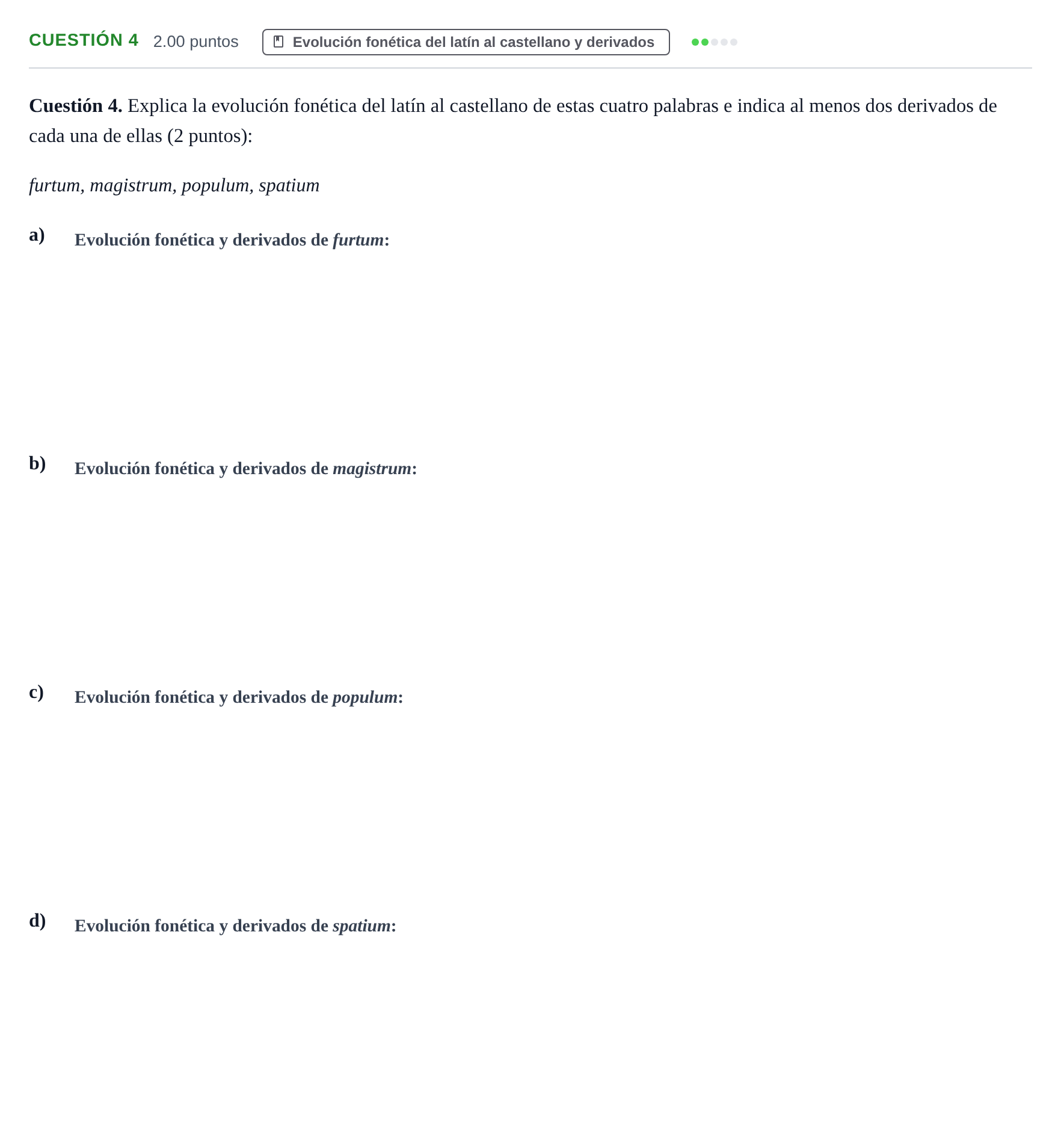 Enunciado: Cuestión 4 · Latín II PAU Murcia Ordinaria 2026