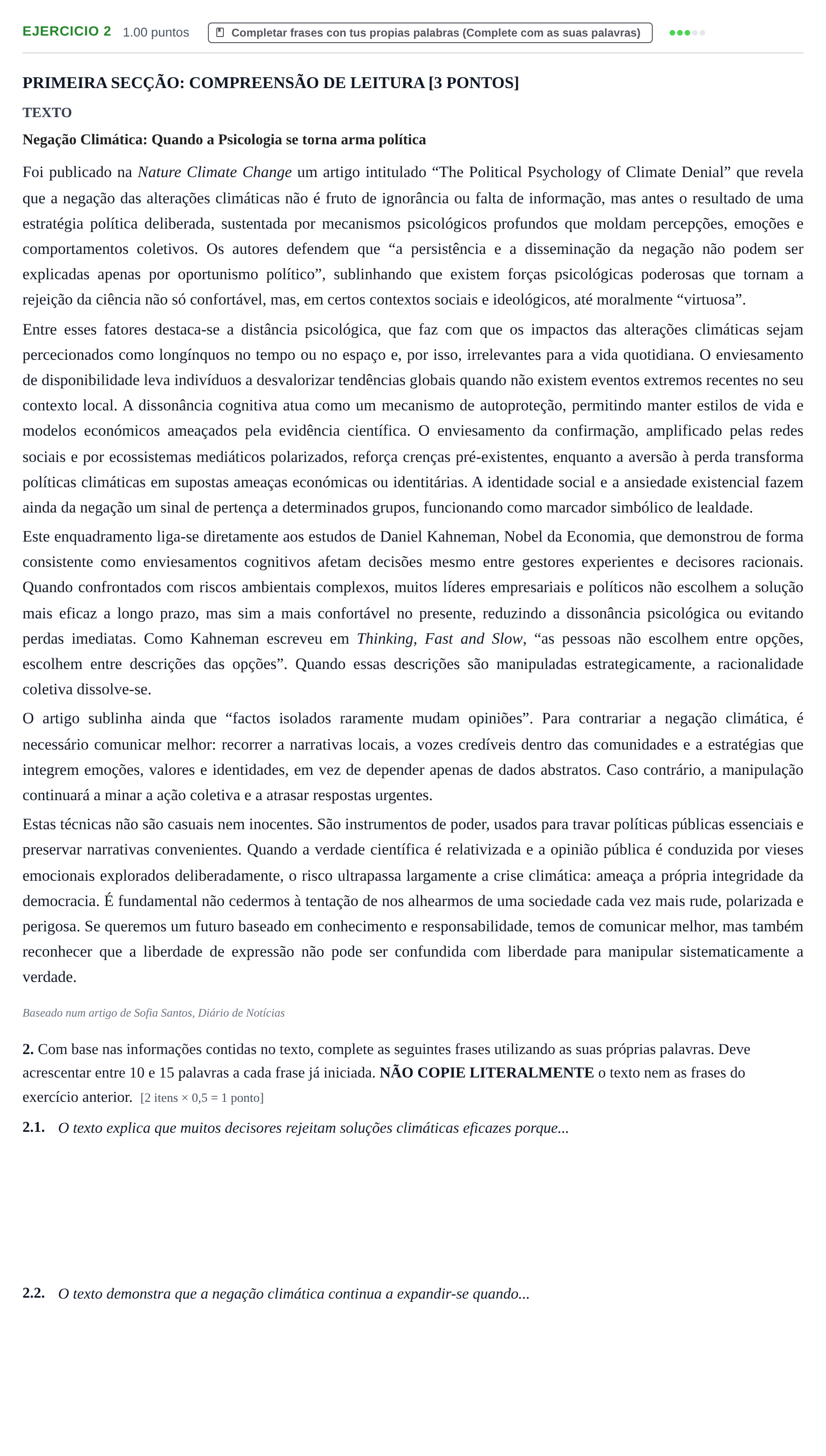Enunciado: Problema 2 · Portugués PAU Murcia Ordinaria 2026