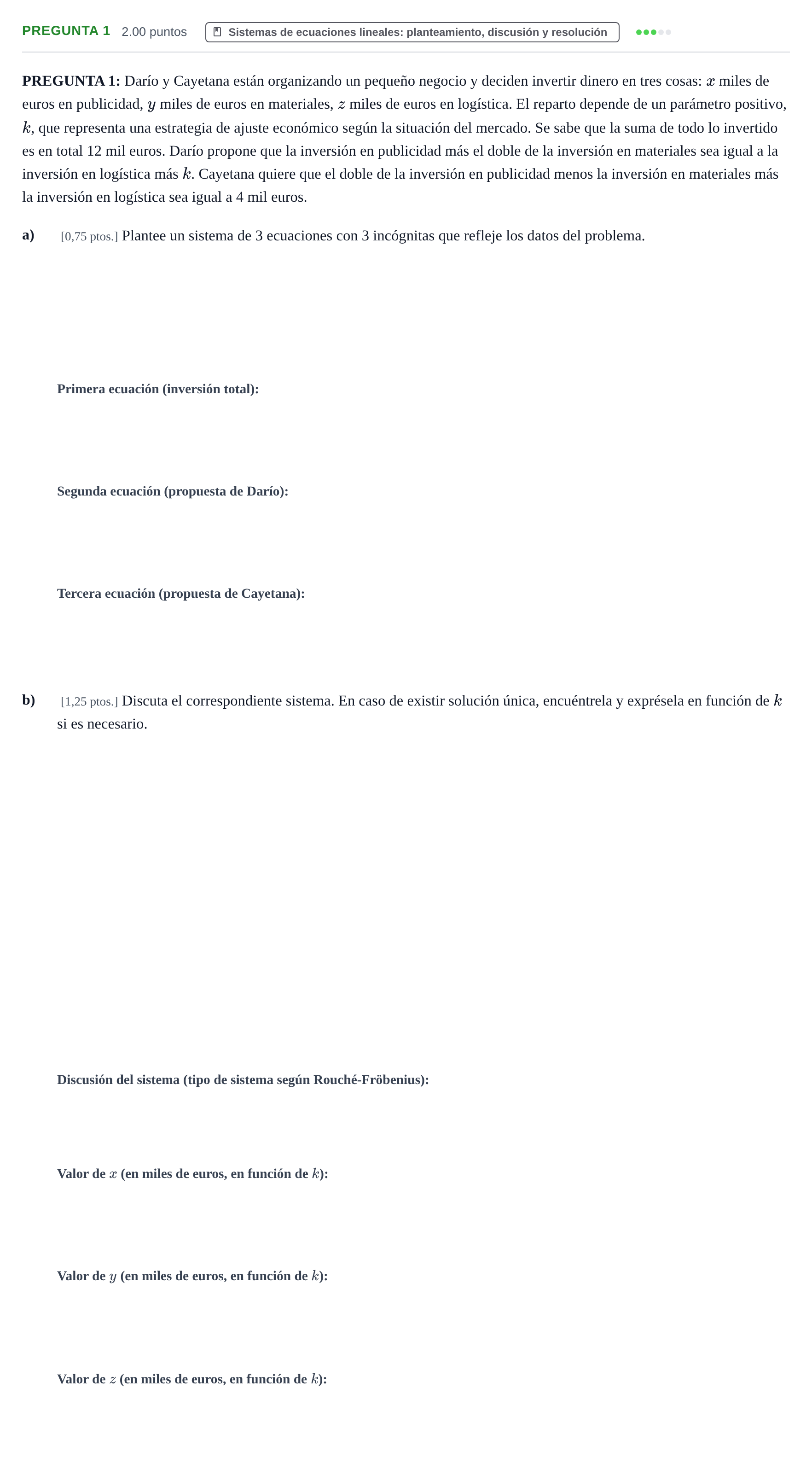 Enunciado: Pregunta 1 · Matemáticas II PAU Murcia Ordinaria 2026