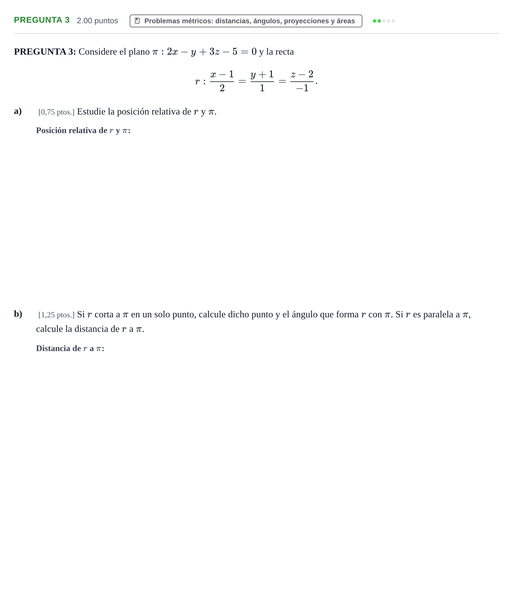 Enunciado: Pregunta 3 · Matemáticas II PAU Murcia Ordinaria 2026
