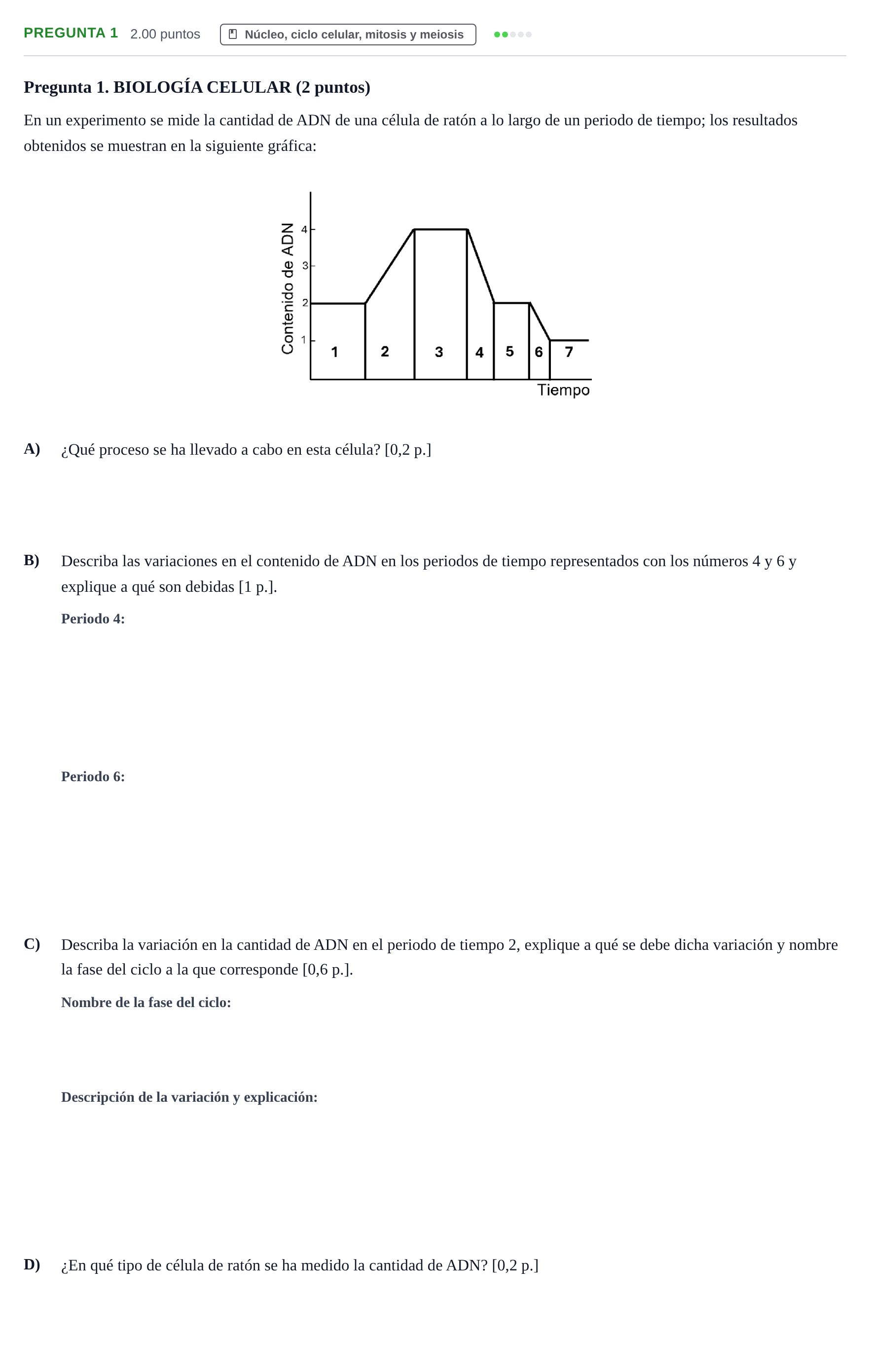 Enunciado: Pregunta 1 · Biología PAU Murcia Extraordinaria 2026