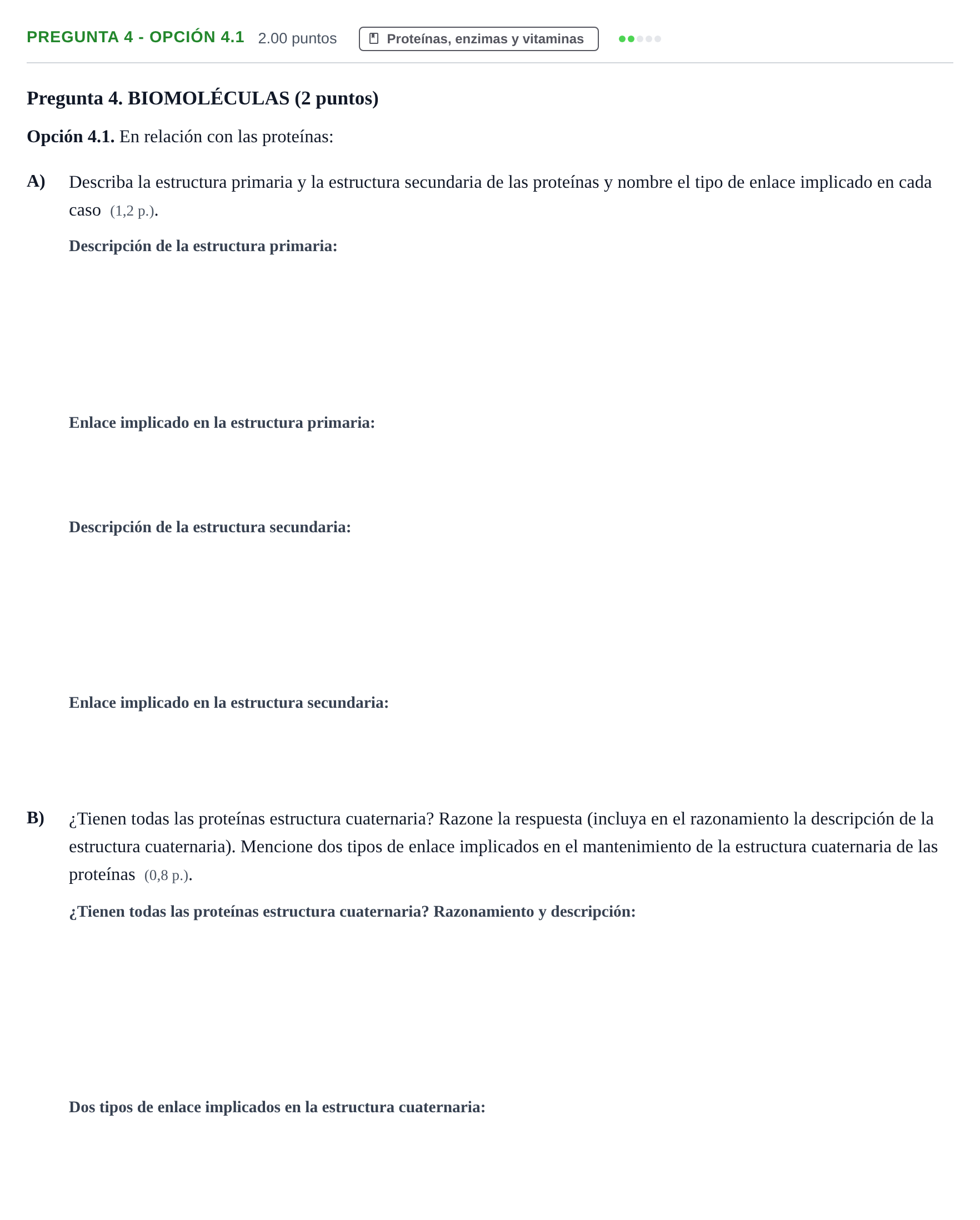 Enunciado: Pregunta 4 - Opción 4.1 · Biología PAU Murcia Extraordinaria 2026