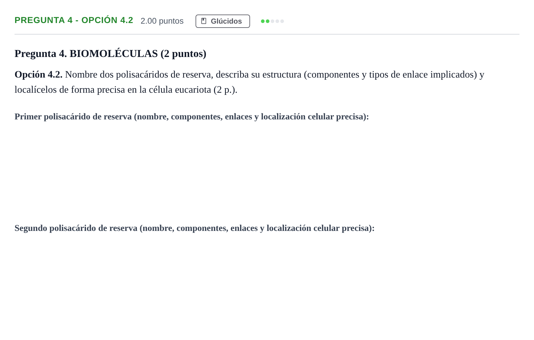Enunciado: Pregunta 4 - Opción 4.2 · Biología PAU Murcia Extraordinaria 2026