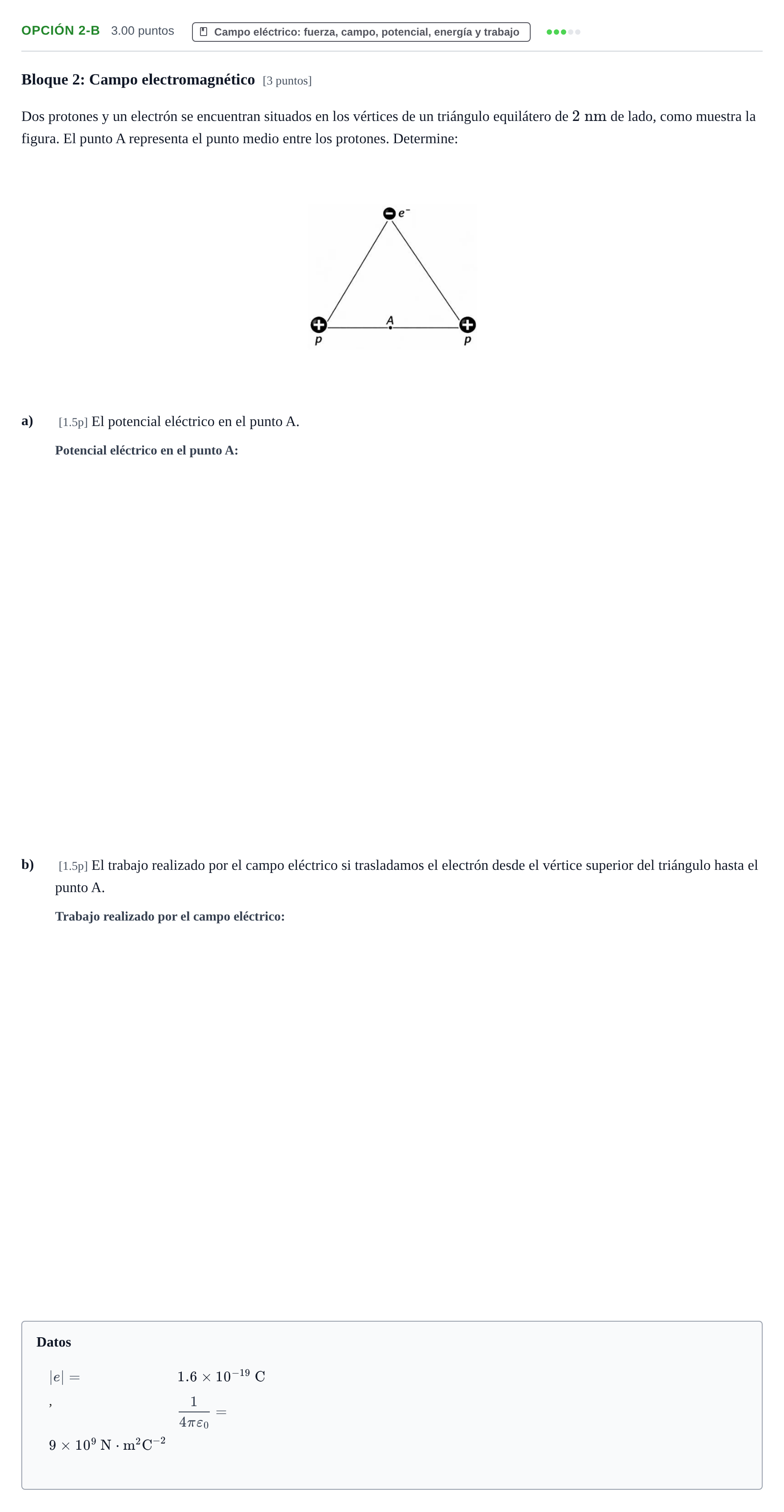 Enunciado: Opción 2-B · Física PAU Murcia Extraordinaria 2026
