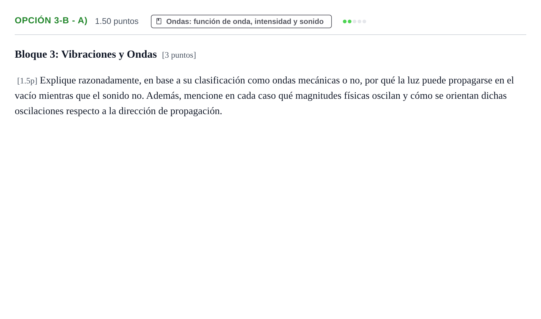 Enunciado: Opción 3-B - a) · Física PAU Murcia Extraordinaria 2026