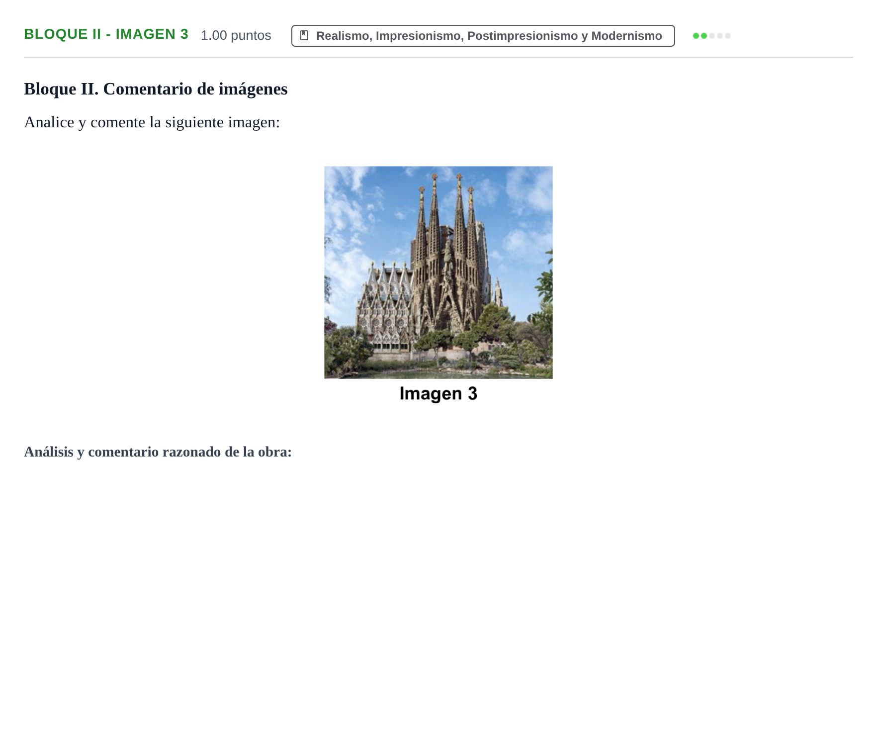 Enunciado: Bloque II - Imagen 3 · Fundamentos Artísticos PAU Murcia Extraordinaria 2026