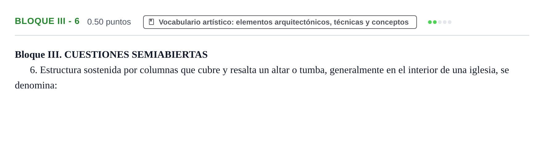 Enunciado: Bloque III - 6 · Fundamentos Artísticos PAU Murcia Extraordinaria 2026
