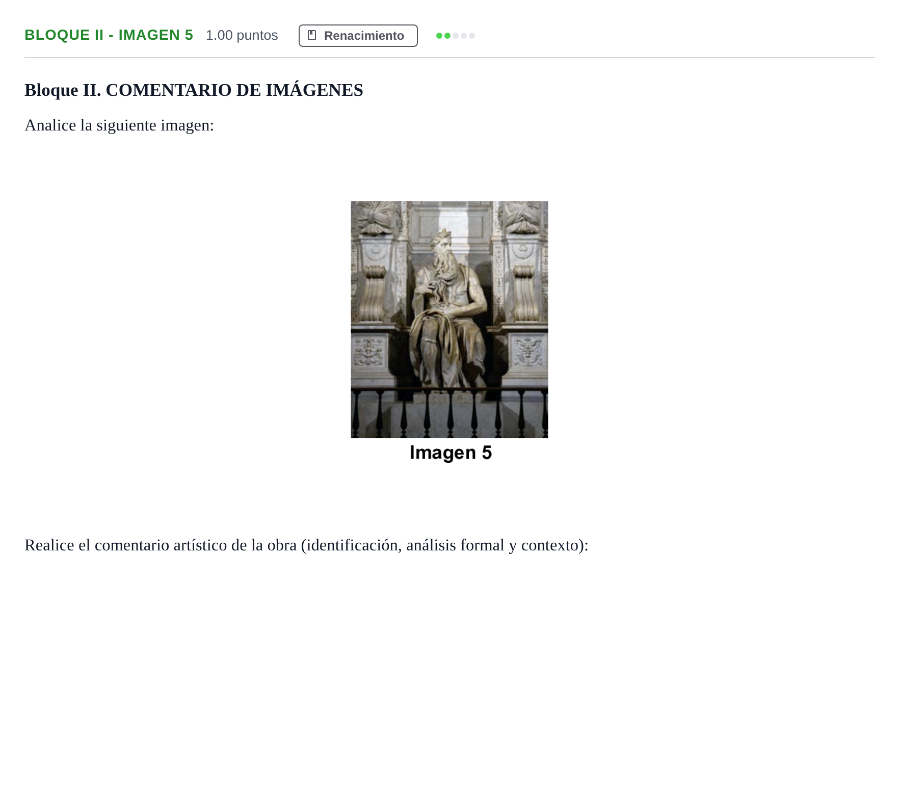 Enunciado: Bloque II - Imagen 5 · Fundamentos Artísticos PAU Murcia Extraordinaria (Fundamentos del Arte II) 2026